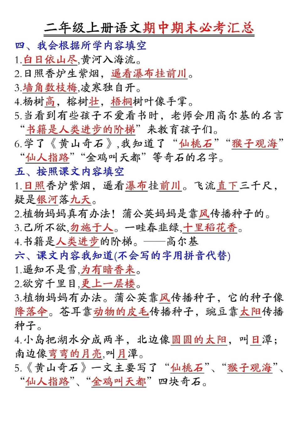 二年级语文上册必考点汇总小学语文 语文.pdf_第2页