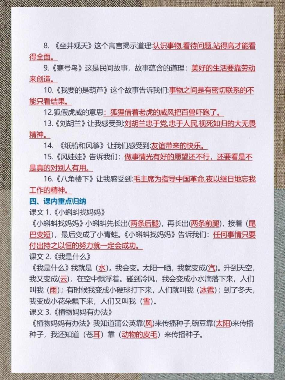 二年级语文上册全册课文重点归纳总结。家长收藏背起来二年级上册语文 知识点总结 词语积累 二年级语文上册知识归纳 小学语文知识点.pdf_第3页