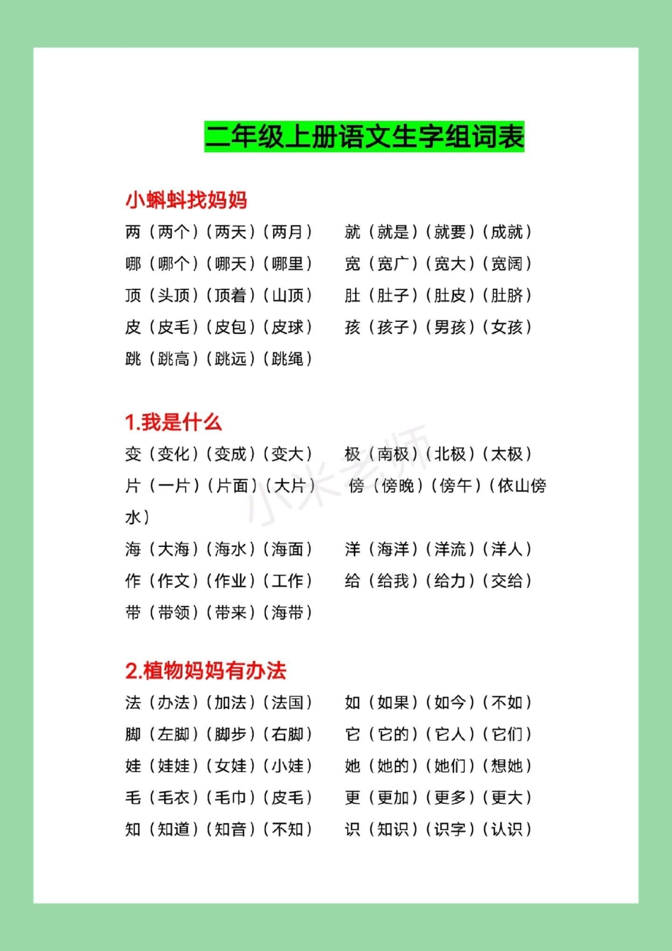 二年级语文生字组词 家长为孩子保存每日晨读.pdf_第2页