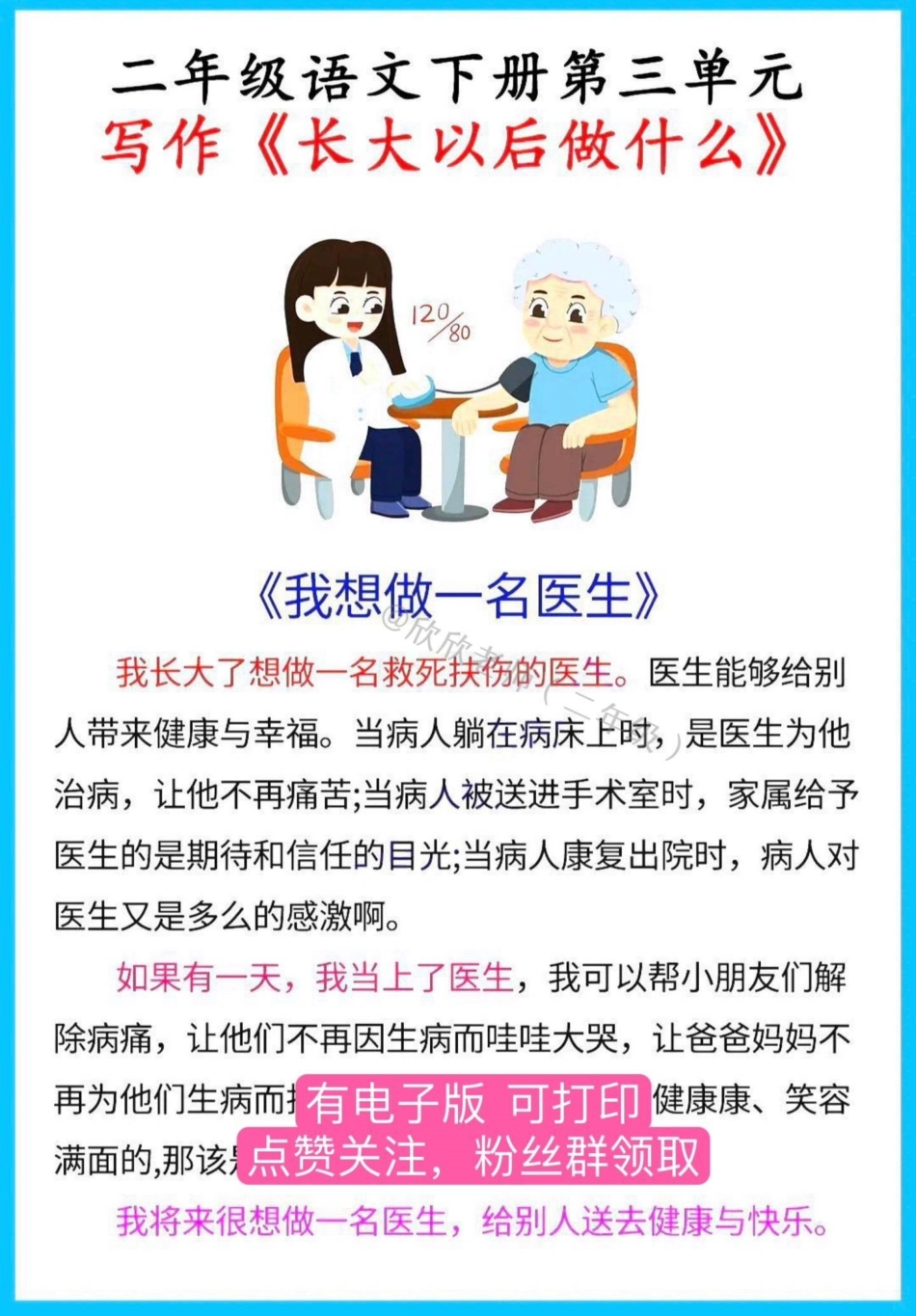 二年级语文下册 第三单元必考看图写话。二年级语文下册 第三单元必考看图写话《长大以后做什么》二年级语文下册 看图写话范文 二年级  必考考点.pdf_第1页