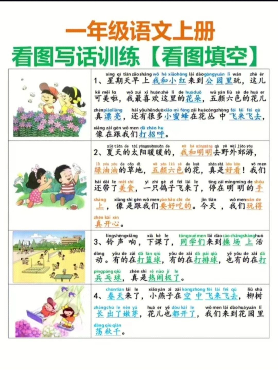 一年级看图写话范文 小学知识点归纳 学习 一年级语文.pdf_第1页