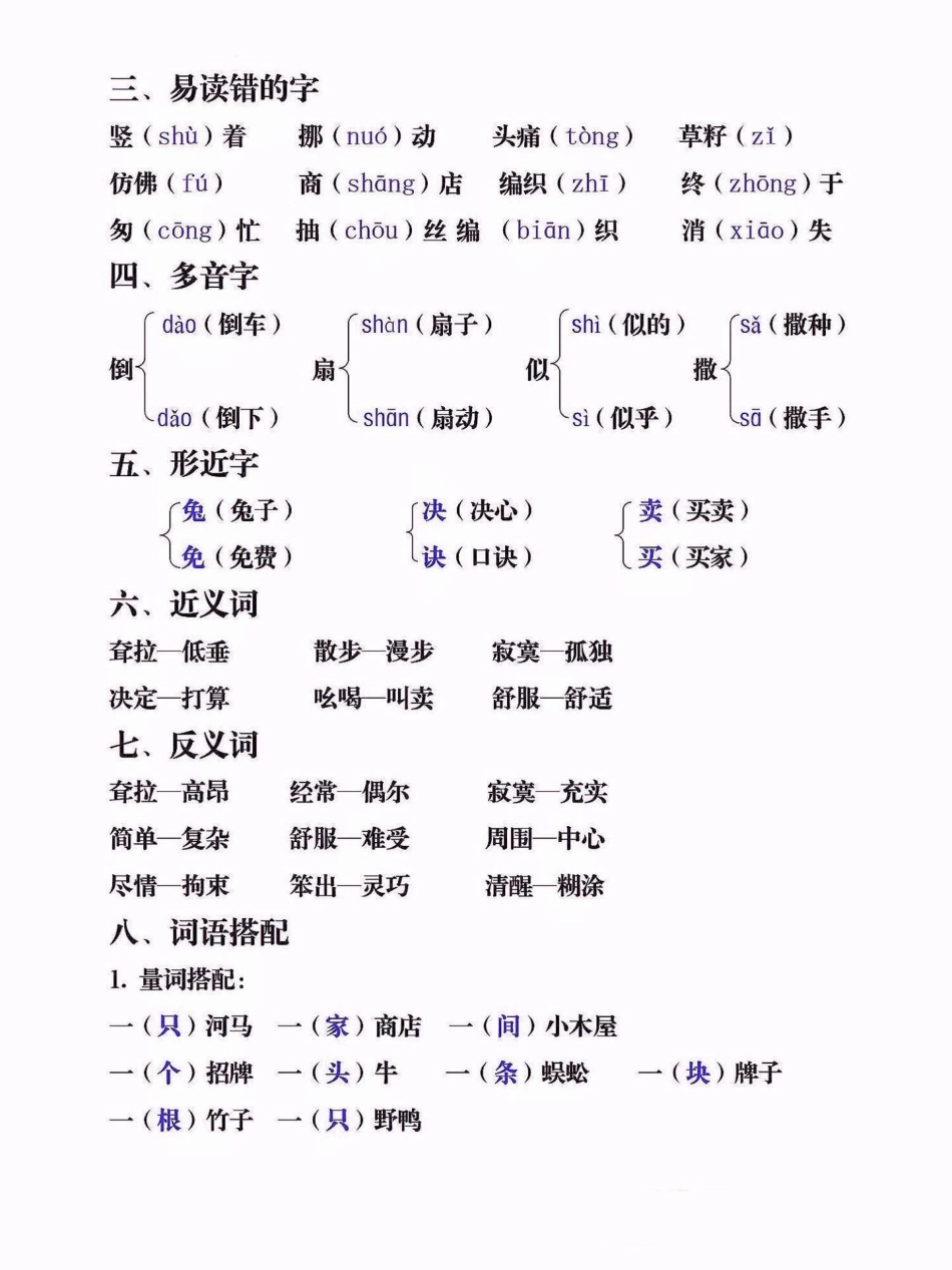 二年级语文下册第七单元考点总结。二年级语文下册第七单元考点总结二年级二年级语文二年级语文下册.pdf_第3页