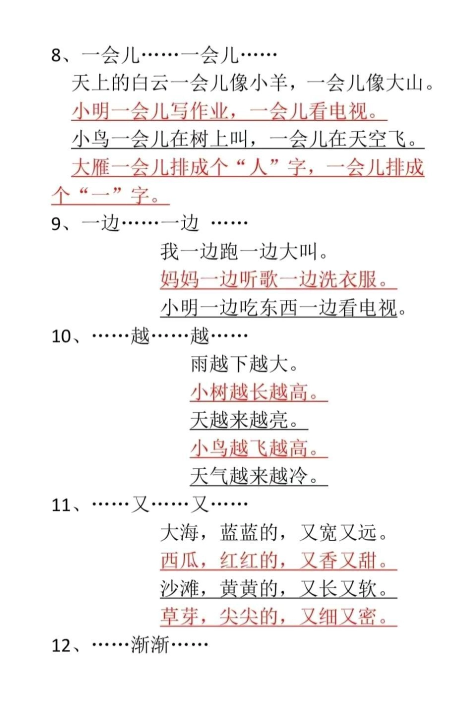 一年级全册写句子不用愁了！每年必考的写句子都在这里！刚上一年级的小朋友写不出简单的句子，所以一开始只能把这些简单的句型都背下来默写下来，害怕写句子和看图写话的小朋友可以试试！一年级 一年级语文 看图写.pdf_第3页