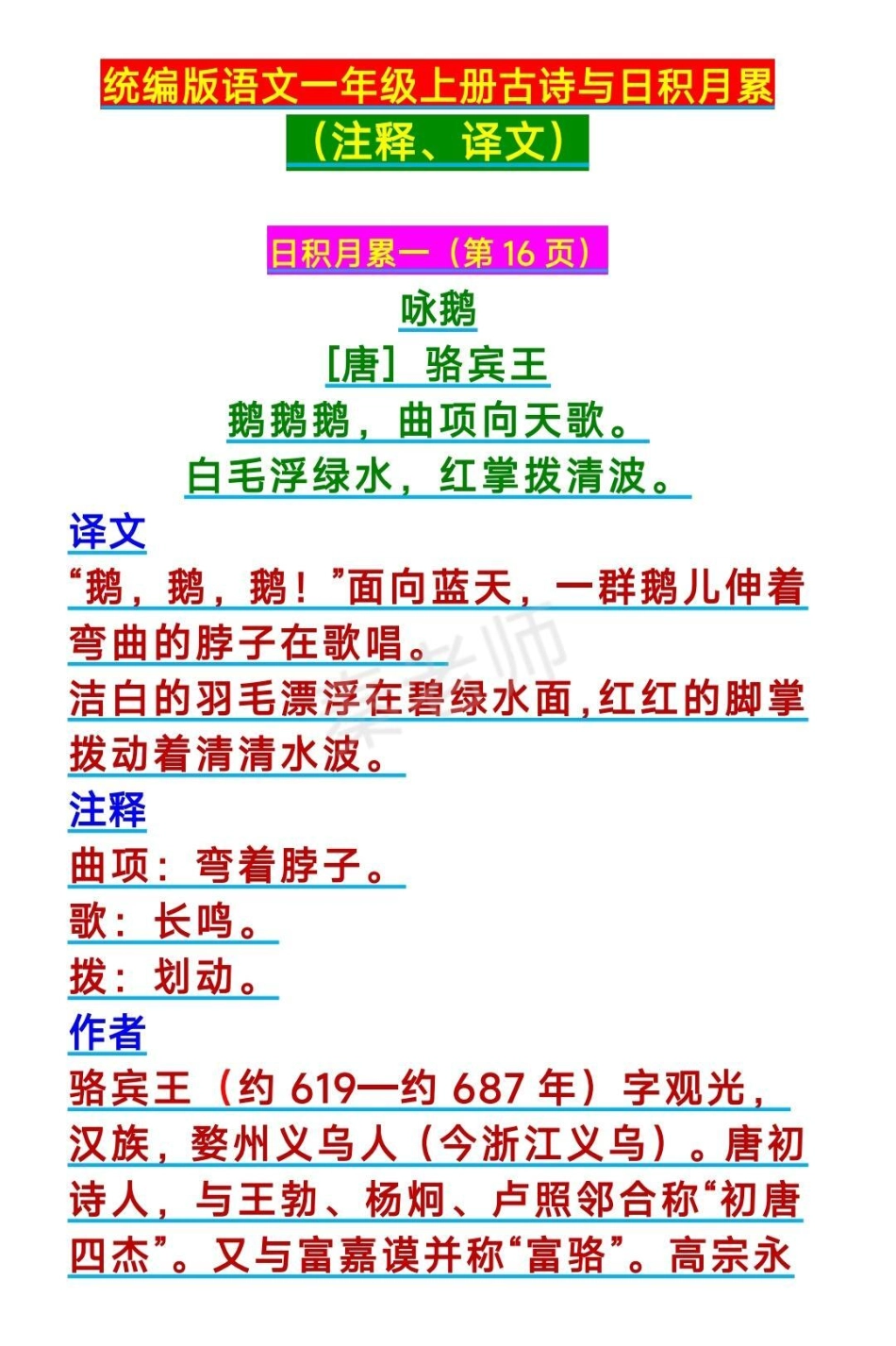 一年级上册必背古诗一年级上册语文日积月累。一年级上册语文古诗 日积月累 知识推荐官 必考考点  热点宝 创作者中心.pdf_第1页