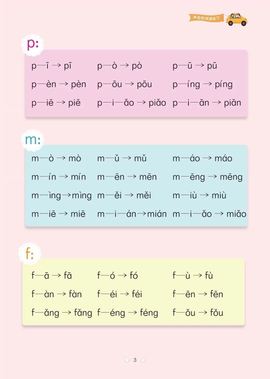 一年级上册拼音拼读专项训练暑假一定多练习。一年级教育 小学语文 学习.pdf_第3页