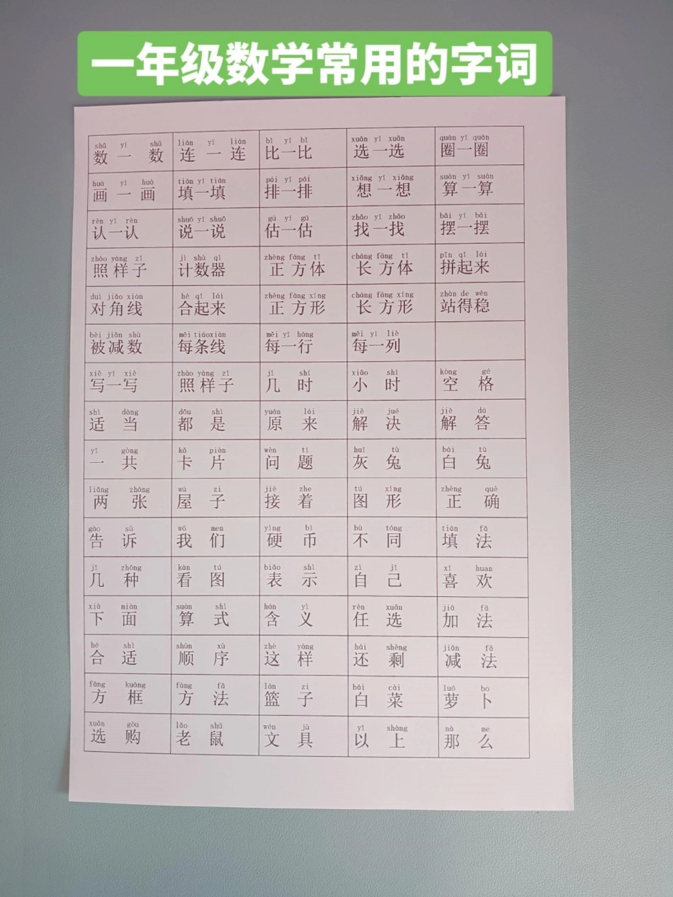 一年级上册数学常见并且要会读的字词，一年级的小宝贝赶紧读一读吧 小学数学 数学思维 数学 教育.pdf_第1页