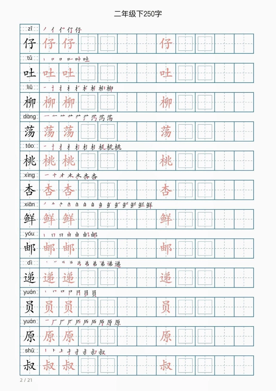 二年级语文下册同步写字表。二年级语文下册同步写字表写字表二年级 二年级语文  知识分享.pdf_第3页