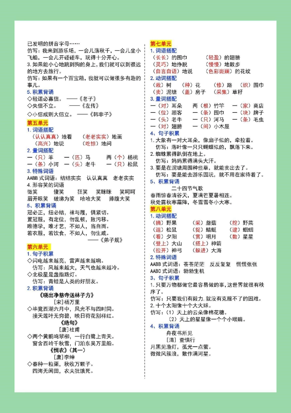 二年级语文重点知识集锦  家长为孩子保存学习可打印.pdf_第3页