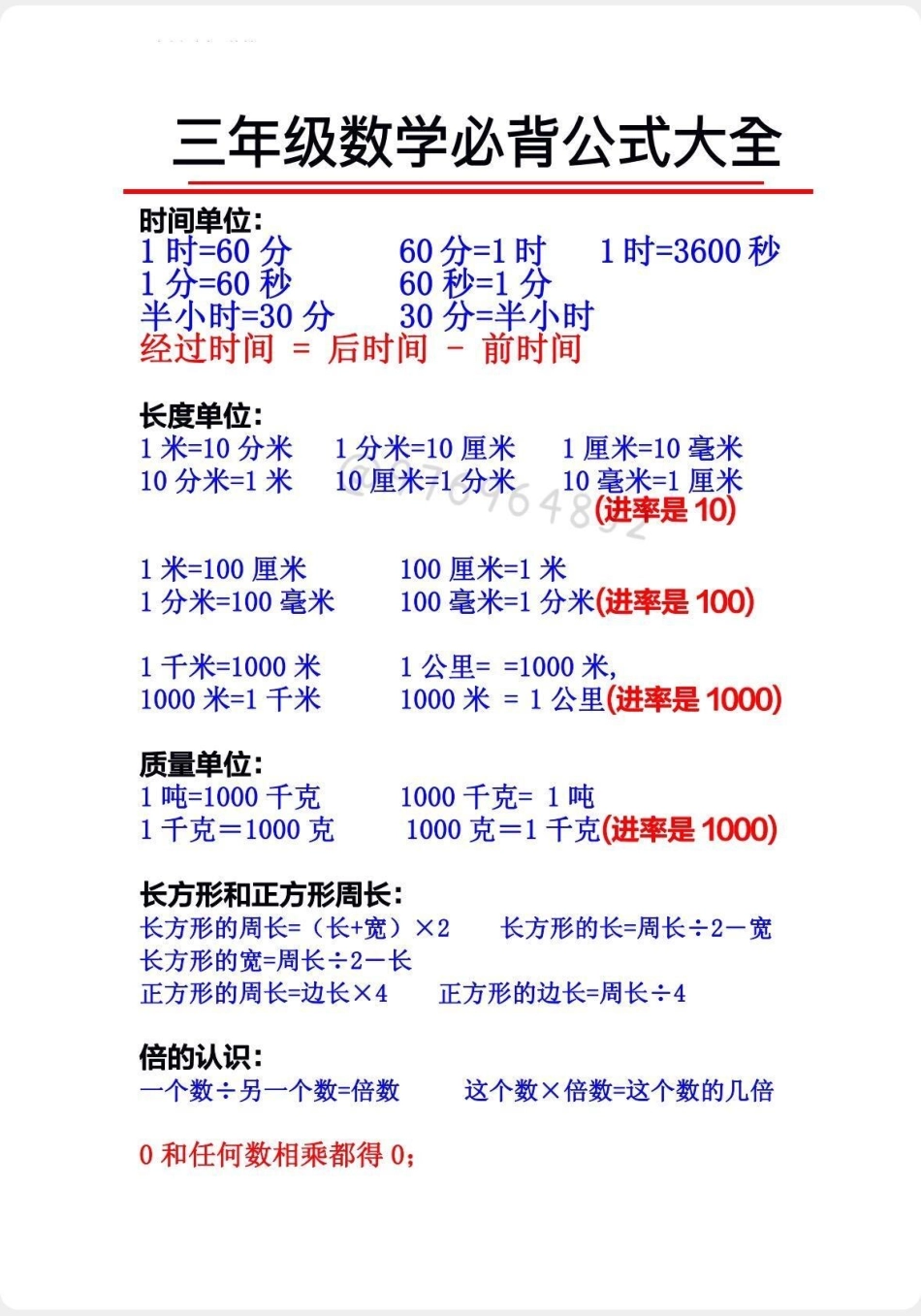 二升三暑假必掌握‼。三年级重点难点必背公式➕配套资料练习，快打印出来练练吧三年级 三年级数学 二升三 暑假预习 数学.pdf_第1页