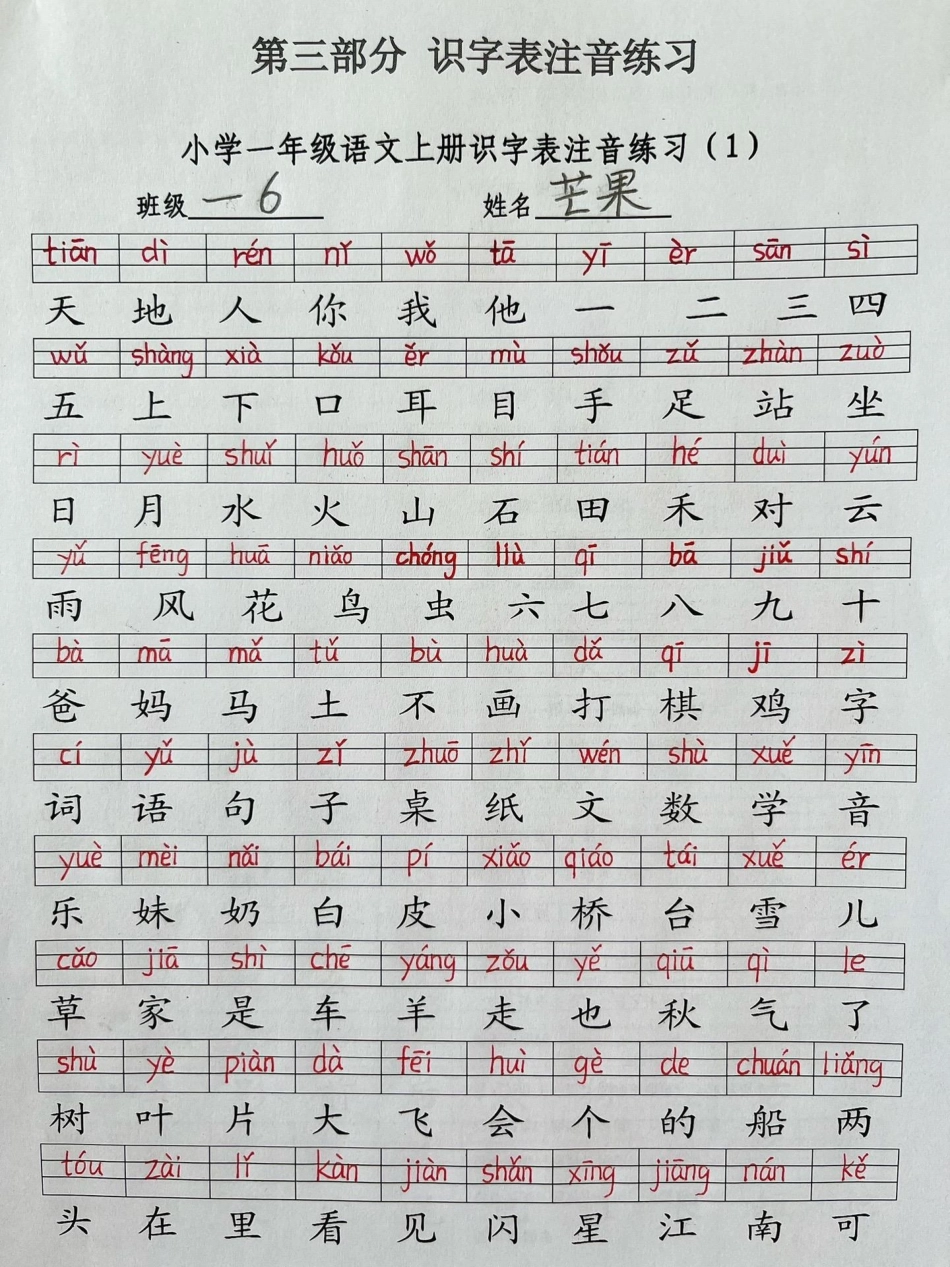 一年级上册语文二类生字注音表。一年级  一年级语文 知识分享 期末考试.pdf_第1页