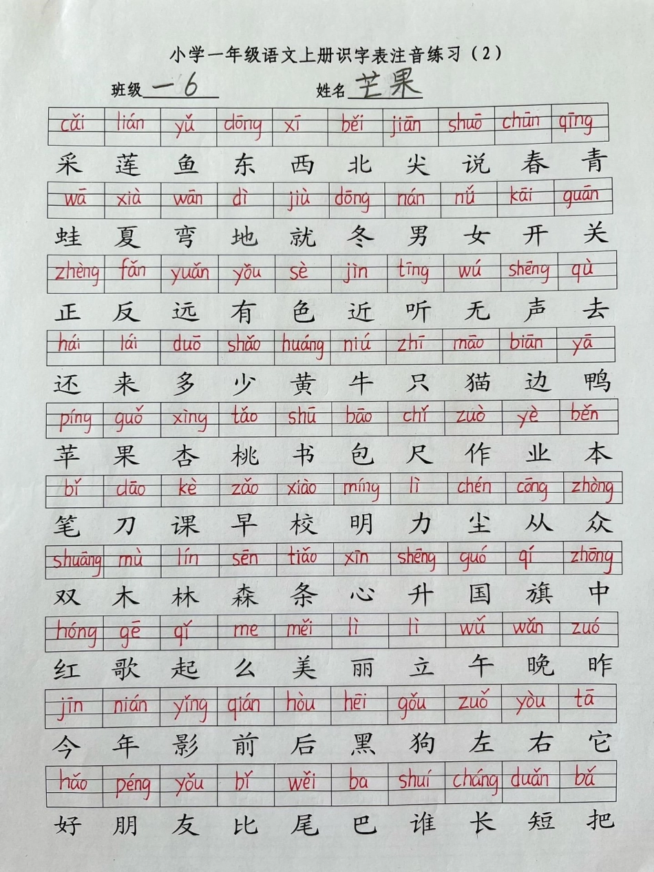 一年级上册语文二类生字注音表。一年级  一年级语文 知识分享 期末考试.pdf_第2页