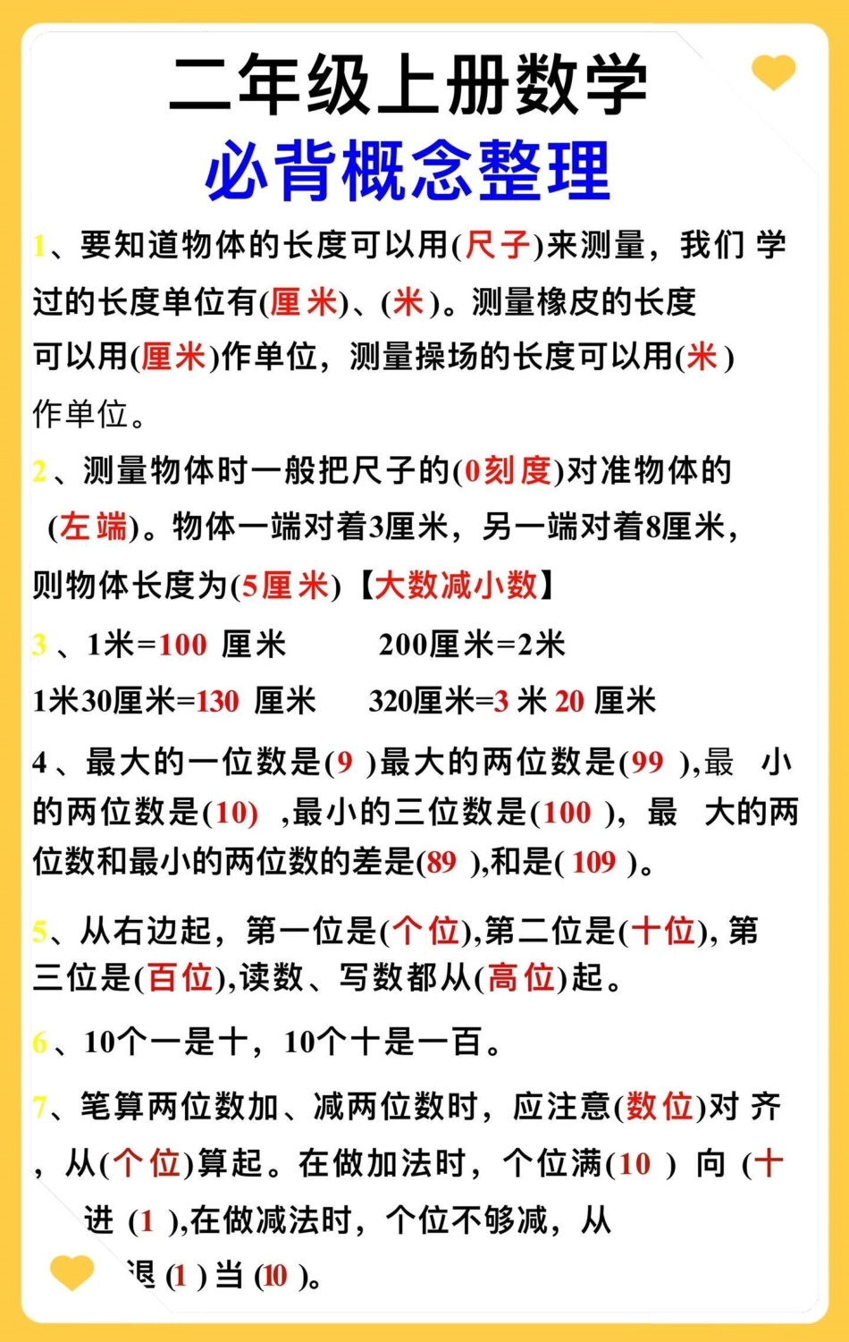 暑假升二年级上册数学必背概念读一读。育儿 教育 二年级 孩子教育 干货分享.pdf_第1页