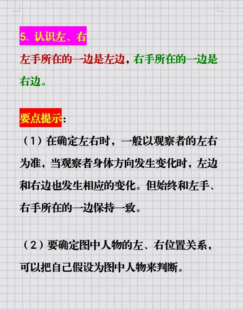 一年级数学上册位置与方向 必考考点 第一单元测试重点知识汇总  创作者中心 热点宝.pdf_第3页