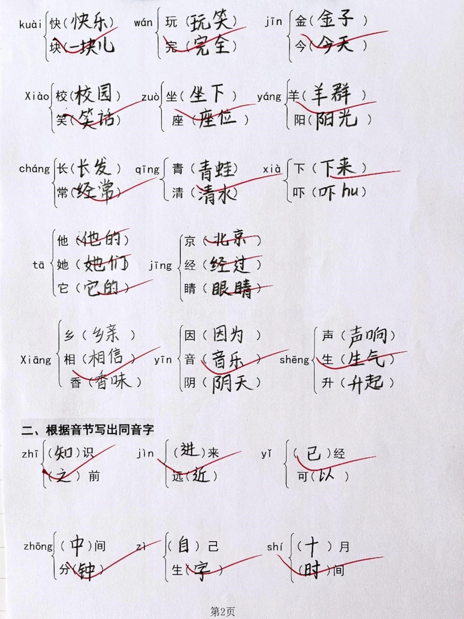 一年级下册1-8单元同音字多音字组词汇总。一年级语文  知识分享 小学语文 语文.pdf_第2页