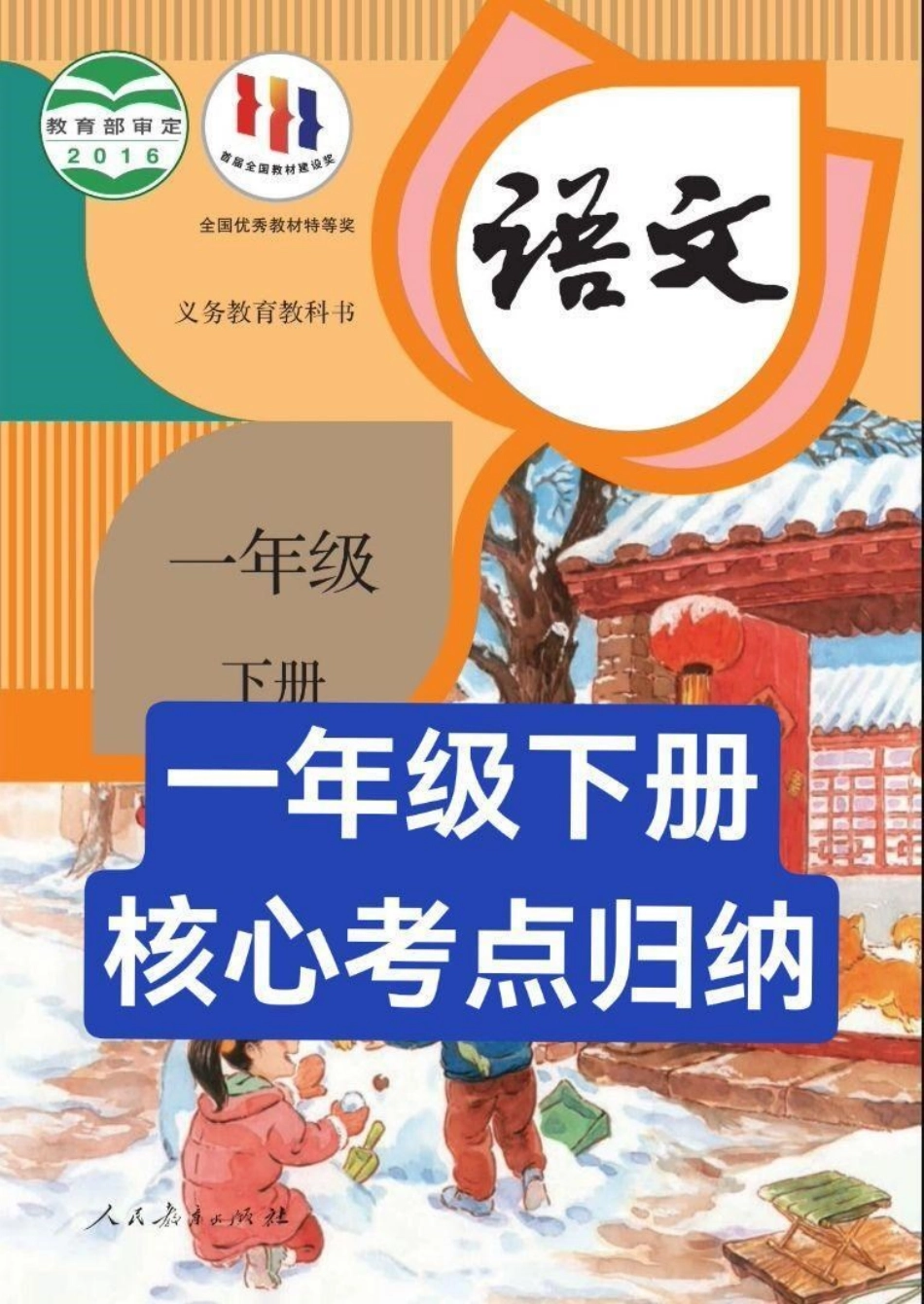 一年级下册核心考点归纳。寒假预习怎么少的了核心考点归纳，电子版已整理好。知识分享 寒假 知识点总结 一年级 一年级重点知识归纳.pdf_第1页