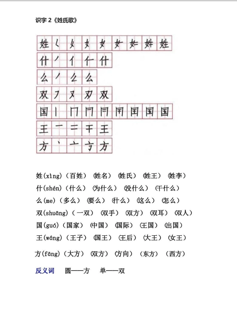 一年级下册生字笔顺组词。一年级下册生字笔顺组词，打印出来贴课本，正好使。一年级  语文 一年级下册 知识分享.pdf_第2页
