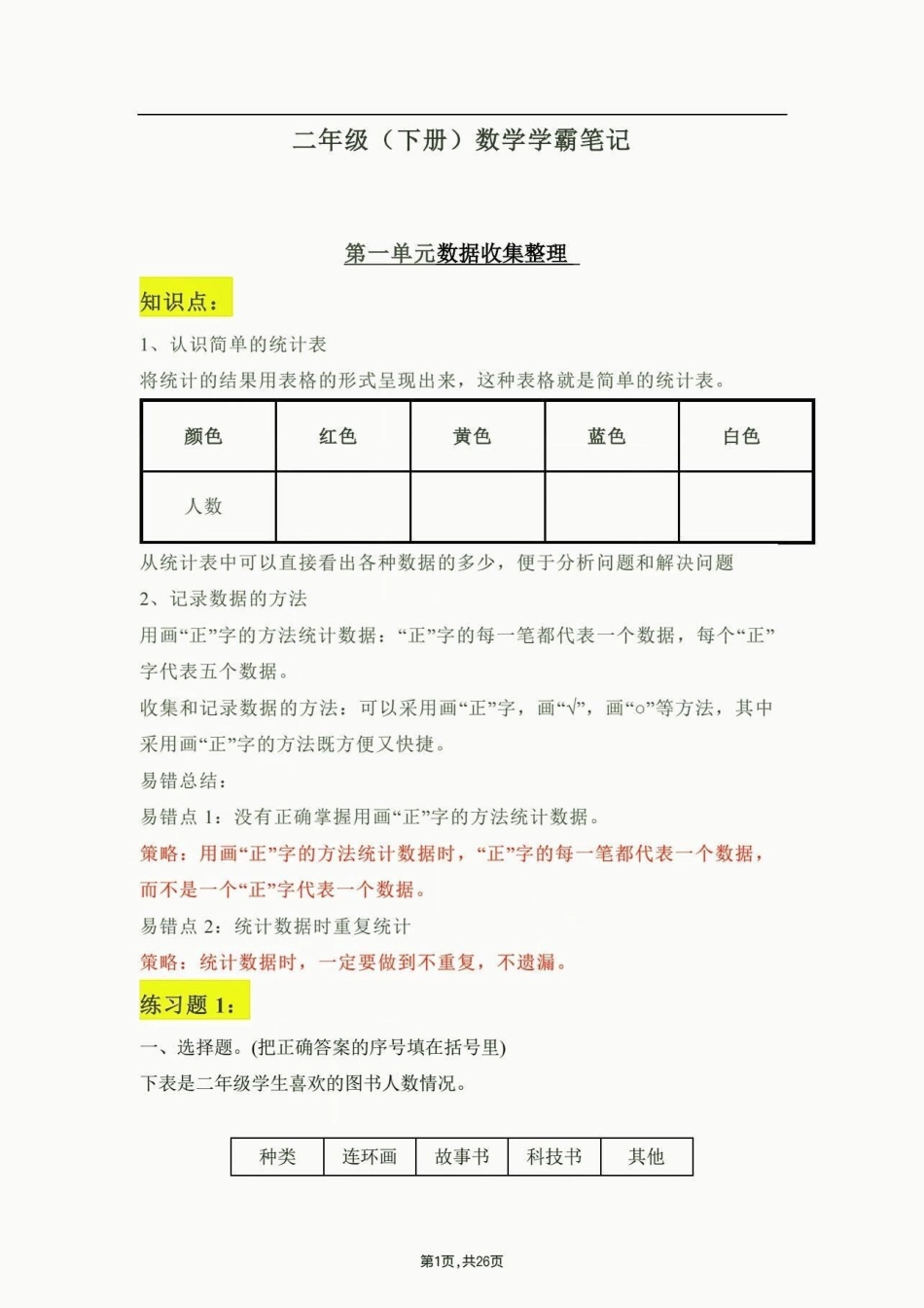 二年级数学下册学霸笔记。二年级数学下册全册学霸笔记学霸笔记二年级二年级数学 知识分享.pdf_第2页