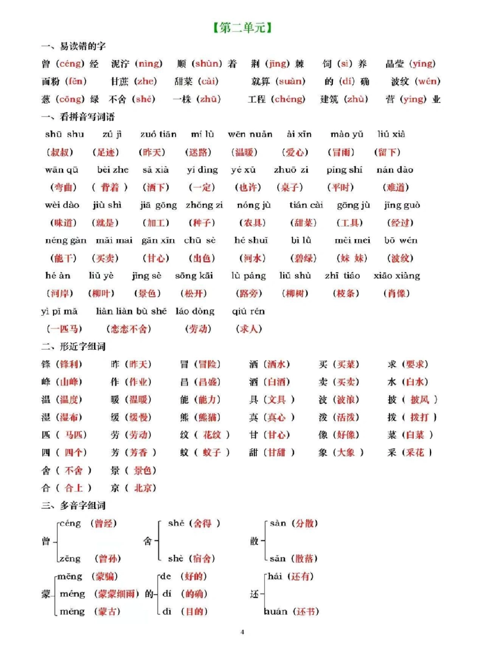 二年级下册语文1-8单元基础知识点归纳总结  教育 学习 知识点总结.pdf_第2页