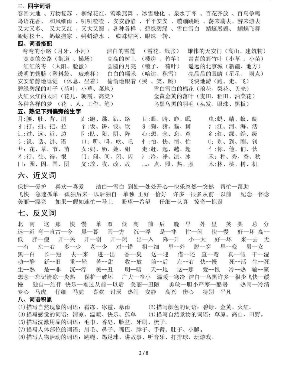 一年级下册语文 知识点总结。都是一年级下册语文知识的必考点，可以提高孩子复习效率，查漏补缺，短时间冲刺。快速提高语文成绩100，打印出来给孩子复习，期末考个好成绩。关注我持续更新小学知识 学习资料分享.pdf_第3页