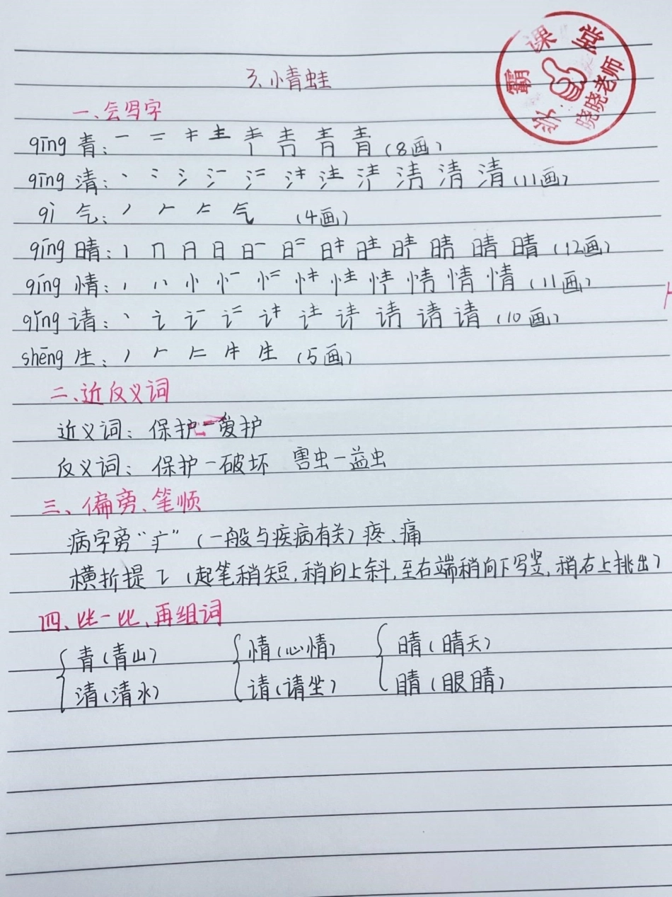 一年级下册语文第三课重点笔记。知识分享 干货 教育 家庭教育 创作灵感.pdf_第3页