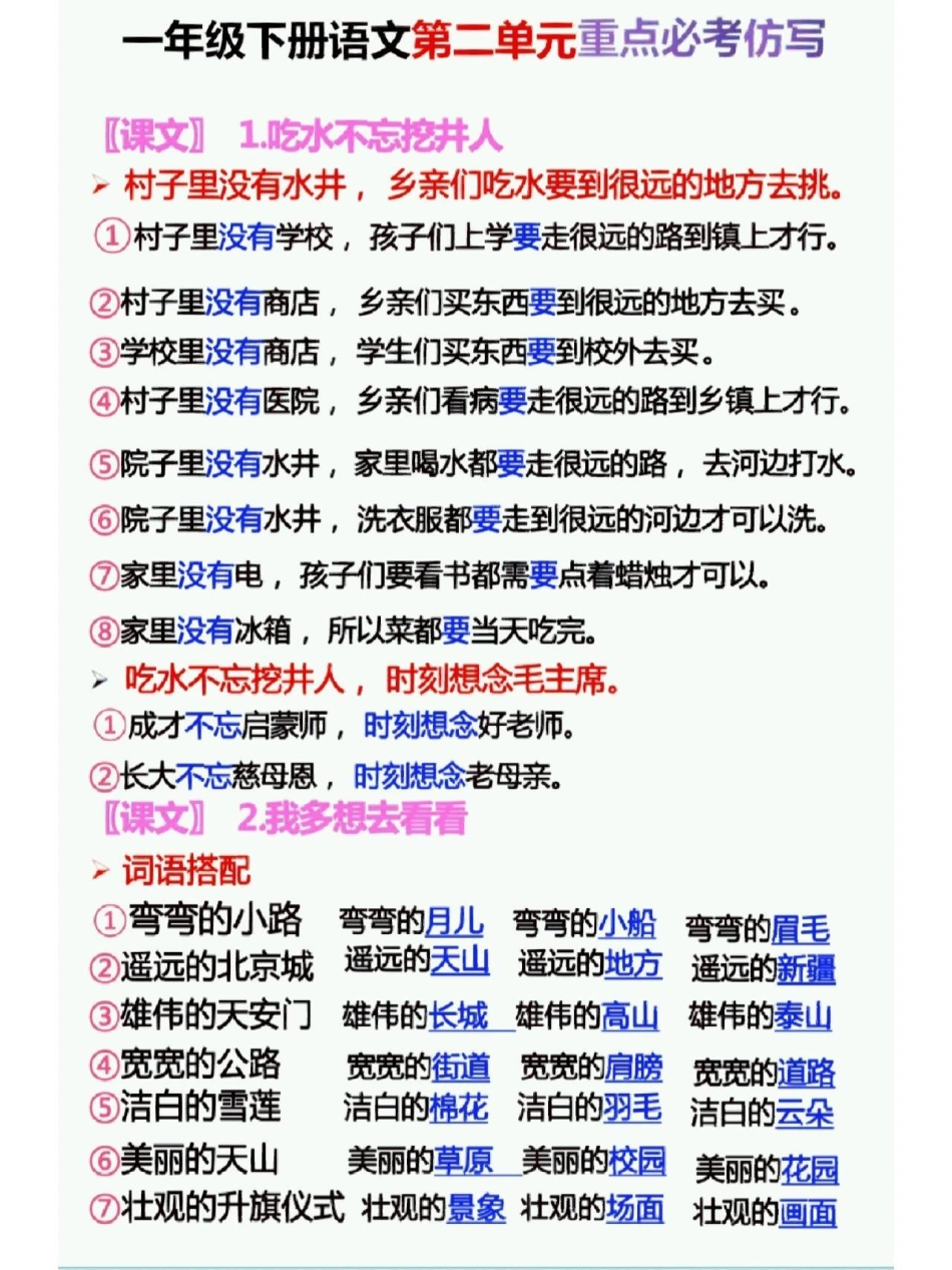 一年级下册语文二三四单元必考仿写句子汇总 教育 小学语文 仿写句子 语文.pdf_第1页