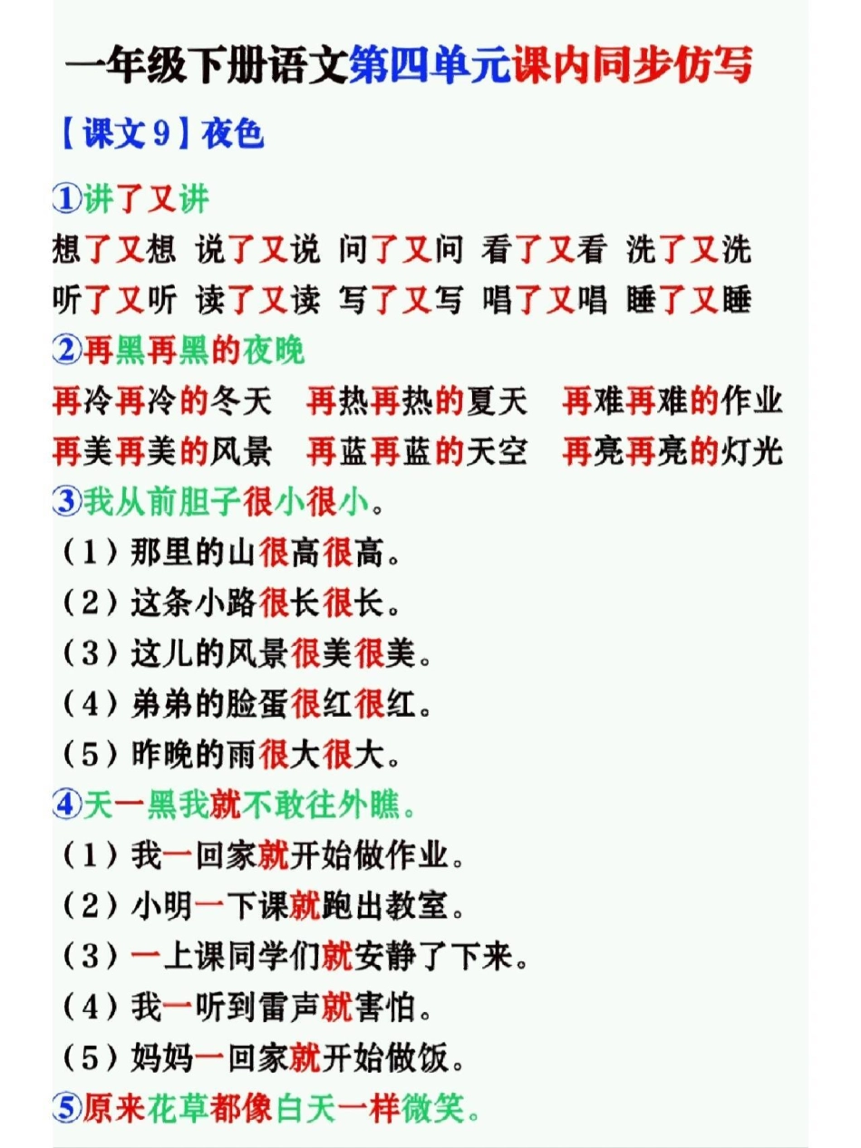 一年级下册语文二三四单元必考仿写句子汇总 教育 小学语文 仿写句子 语文.pdf_第3页