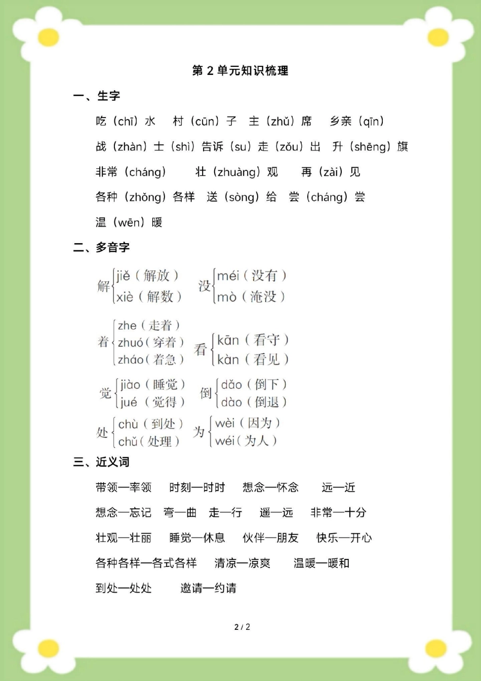 一年级下册语文课堂笔记单元知识汇总。家长保存到相册就可以打印 一年级 必考考点 课堂笔记 学习 开学季.pdf_第3页