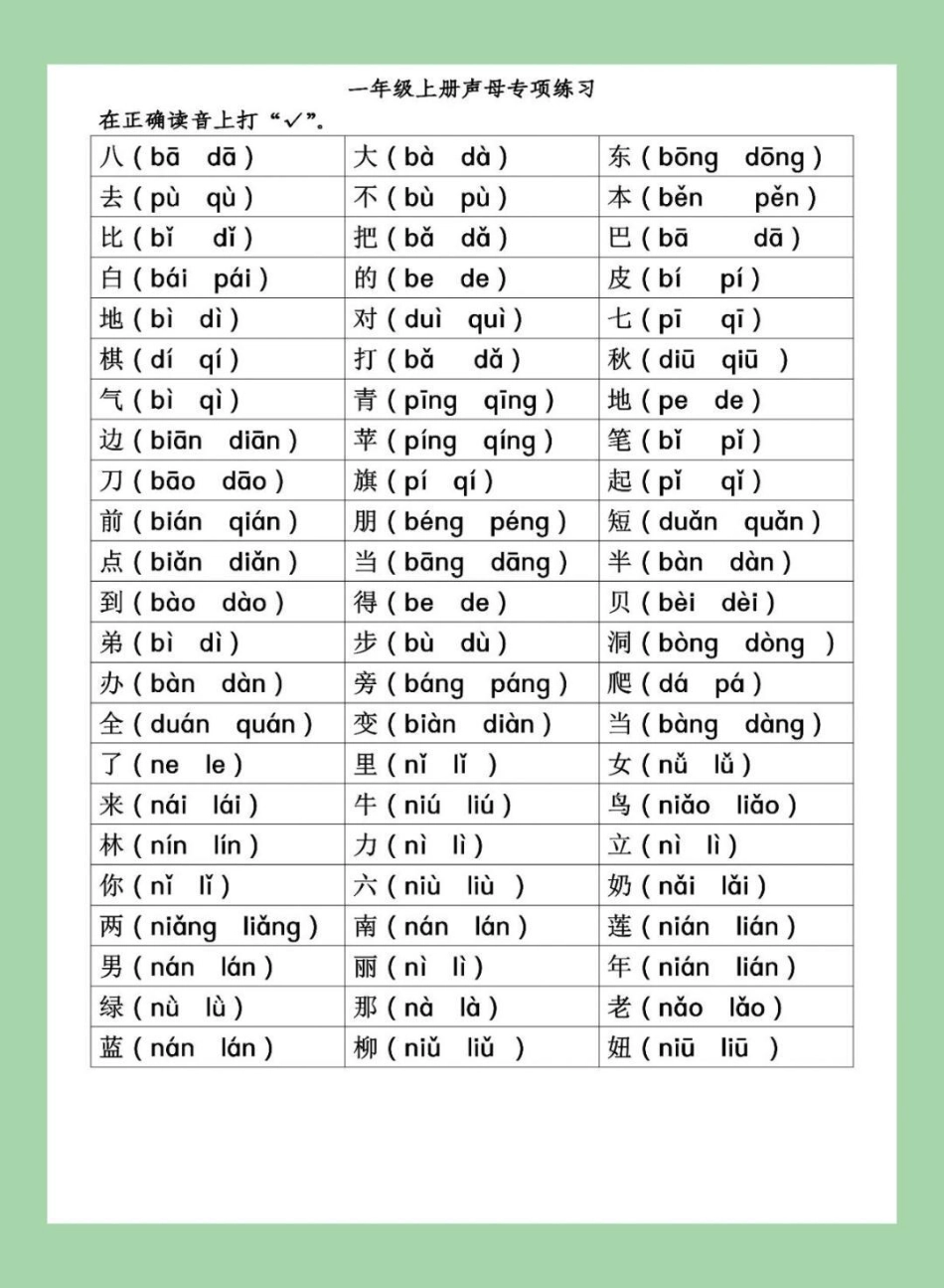 一年级语文拼音 家长为孩子保存练习 可以打印.pdf_第2页