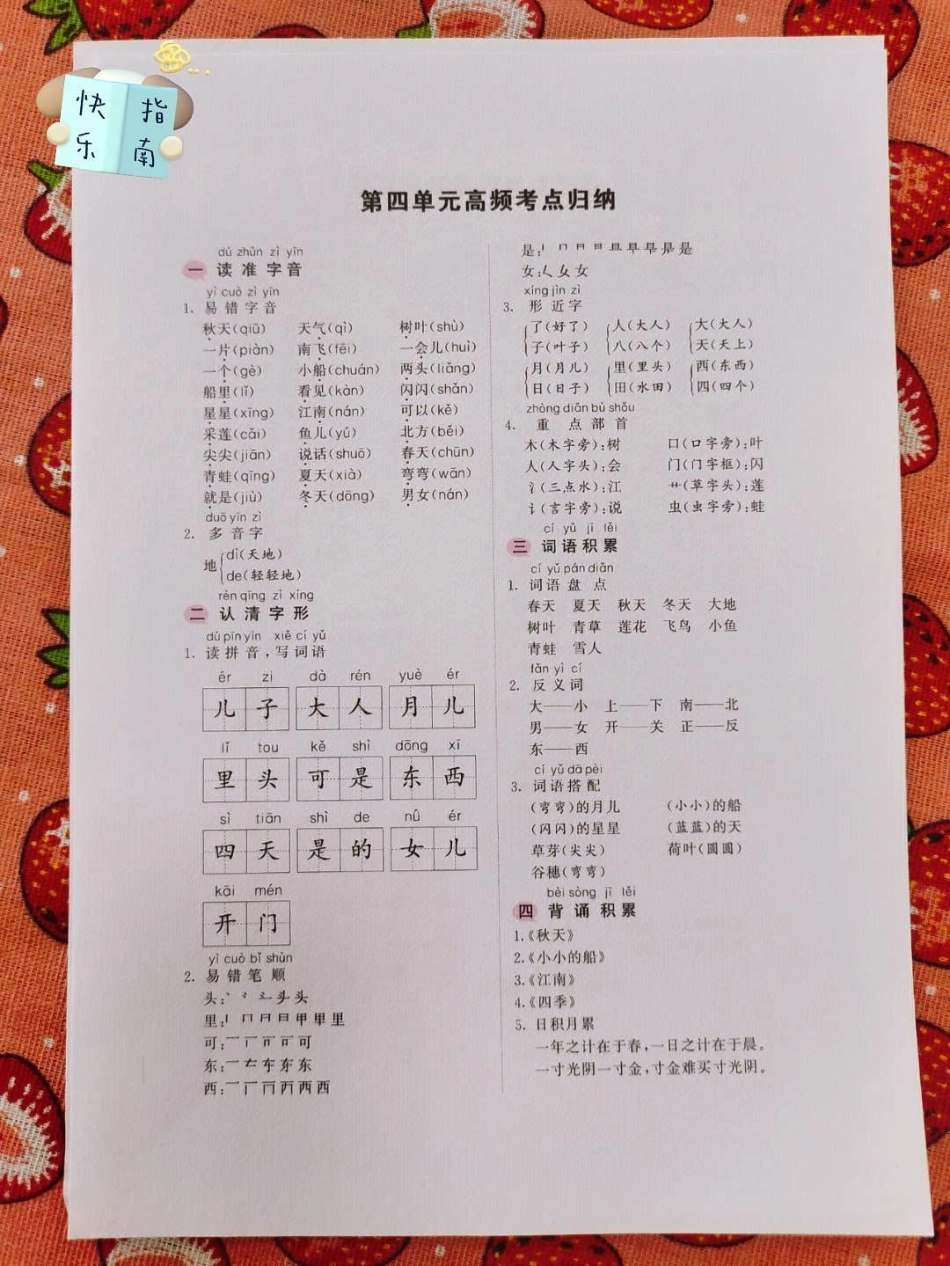 一年级语文上册期中考试卷单元测试高频测试。一年级重点知识归纳 拼音 识字 生字词 期中考试成绩出炉.pdf_第3页