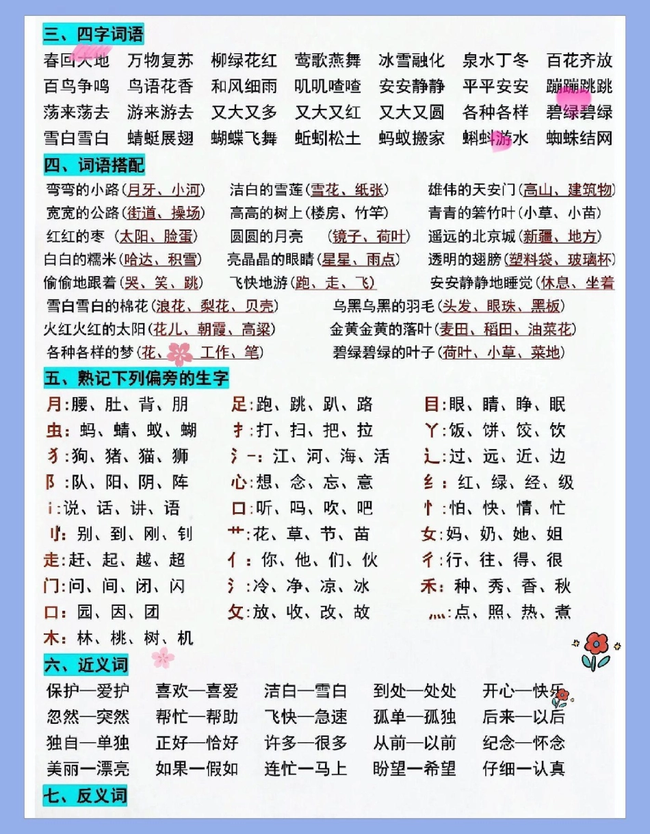 一年级语文下册隔壁班老师整理全册知识点。一年级重点知识归纳 一年级语文下册 必考考点 期中考试 小学语文必考知识点盘点.pdf_第3页