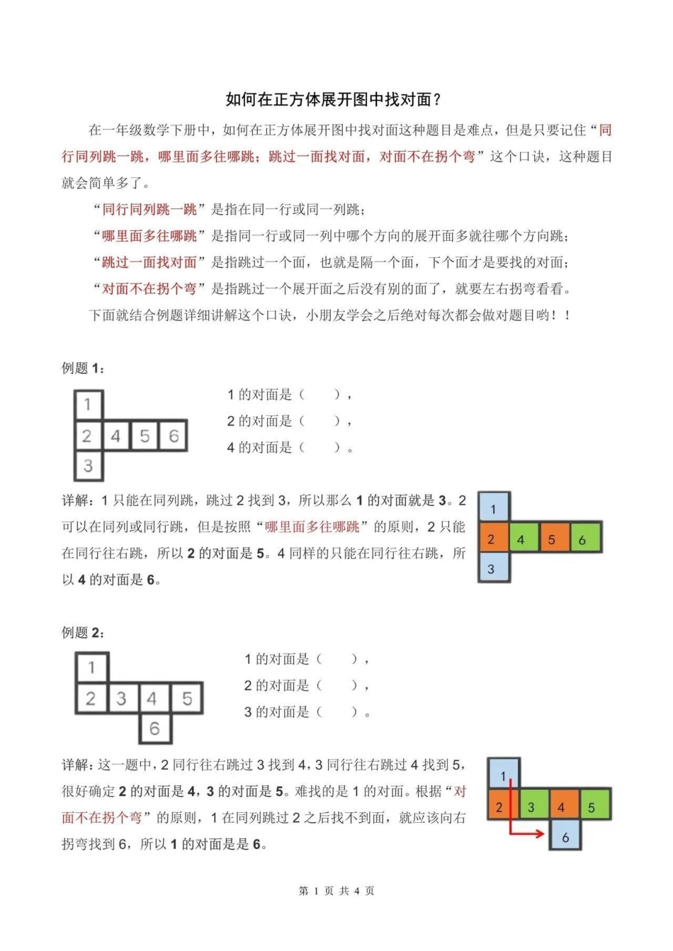 一年级重点知识归纳 一年级 一年级数学.pdf_第1页