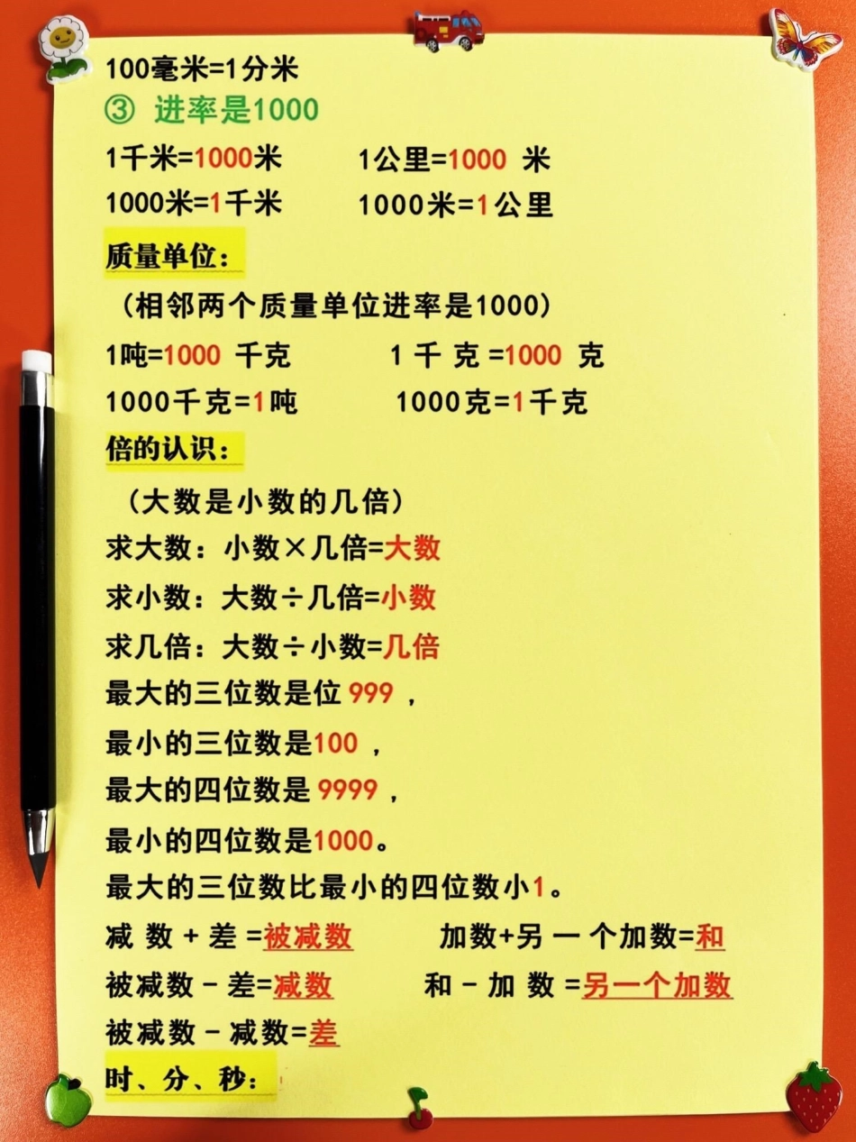 如果想在三年级上册数学中获得98分以上的。好成绩，那么请深入掌握这份必背知识点。家长可以打印一份，给孩子早晨阅读晚上复习，努力掌握这些重要知识点。二升三 三年级上册数学 三年级数学重点难点 知识点总结.pdf_第3页