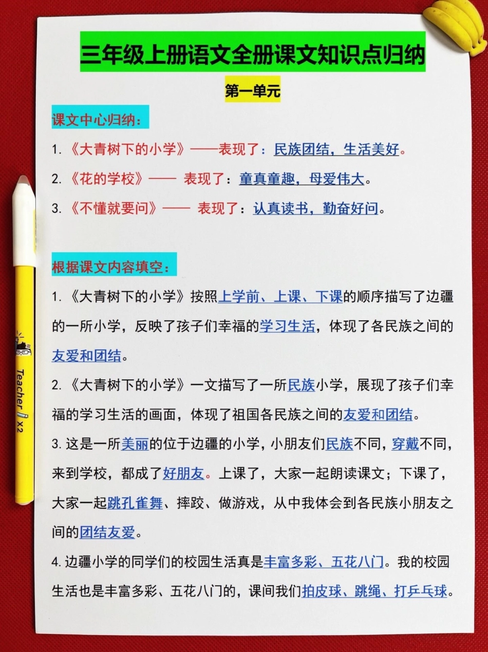 三年级上册语文全册课文中的知识点归纳资料。，三年级上册语文重点难点都在这里，暑假可以提前预习，老师精心整理，家长给孩子打印出来背一背吧！三年级上册 三年级上册语文 三年级预习 二升三 暑假作业.pdf_第2页