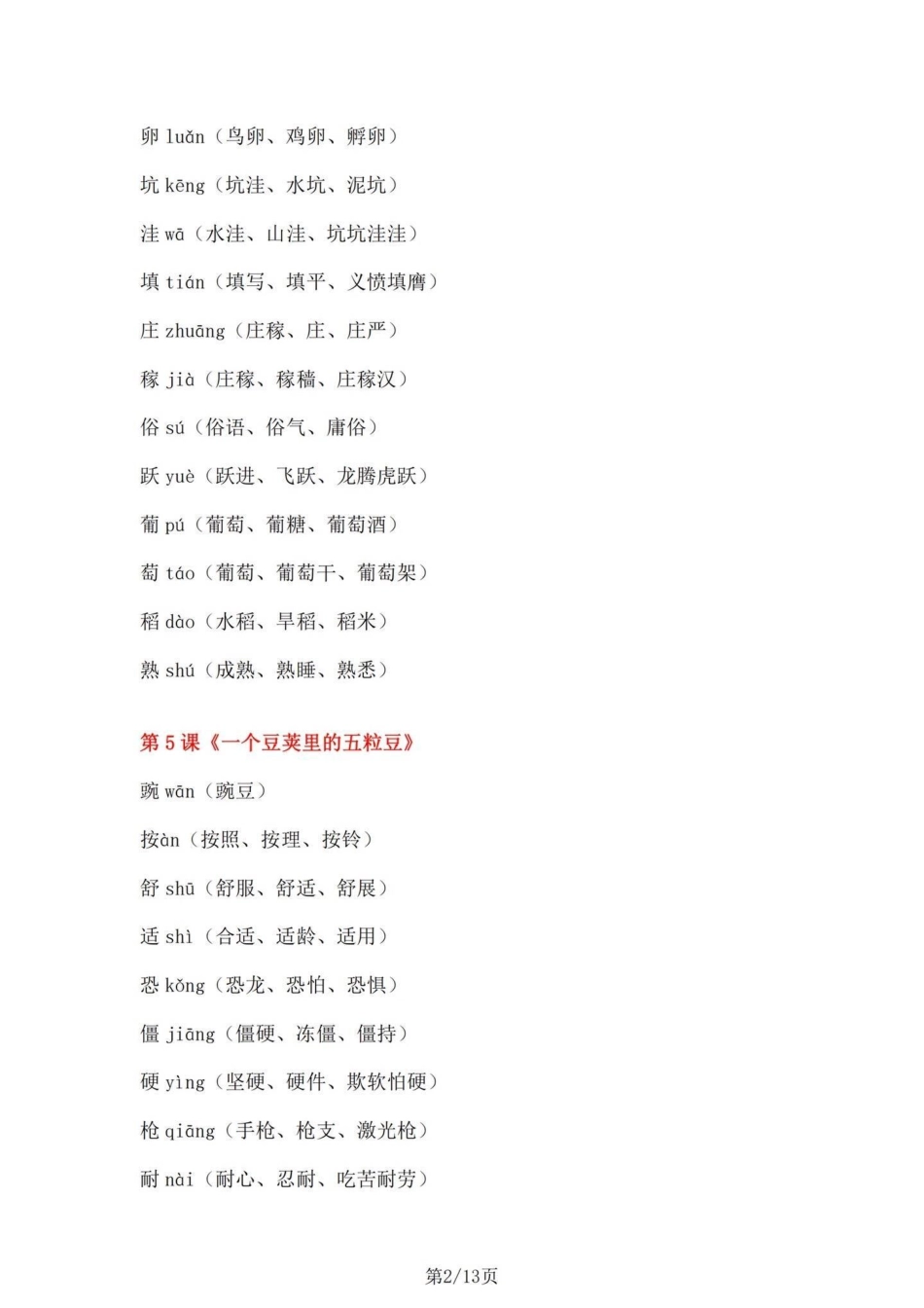 四年级上册语文1-27课课文重点生字组词。四年级上册每课重点一类生字。 一类生字拼音、组词、成语。四年级上册语文 四年级语文上册生字表 四年级上册语文生字组词 四年级语文上册 四年级语文 - 副本.pdf_第2页