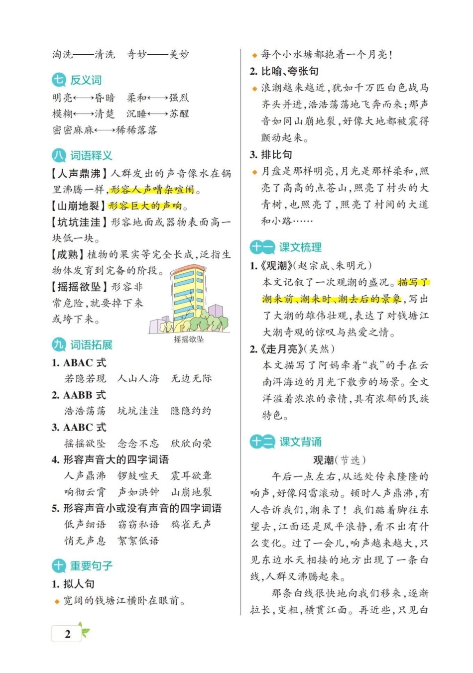 四年级上册语文单元总结。小学语文四年级上册 四年级语文上册 四年级语文上册重点知识总结 四年级语文上册各课各单元总结 - 副本.pdf_第2页