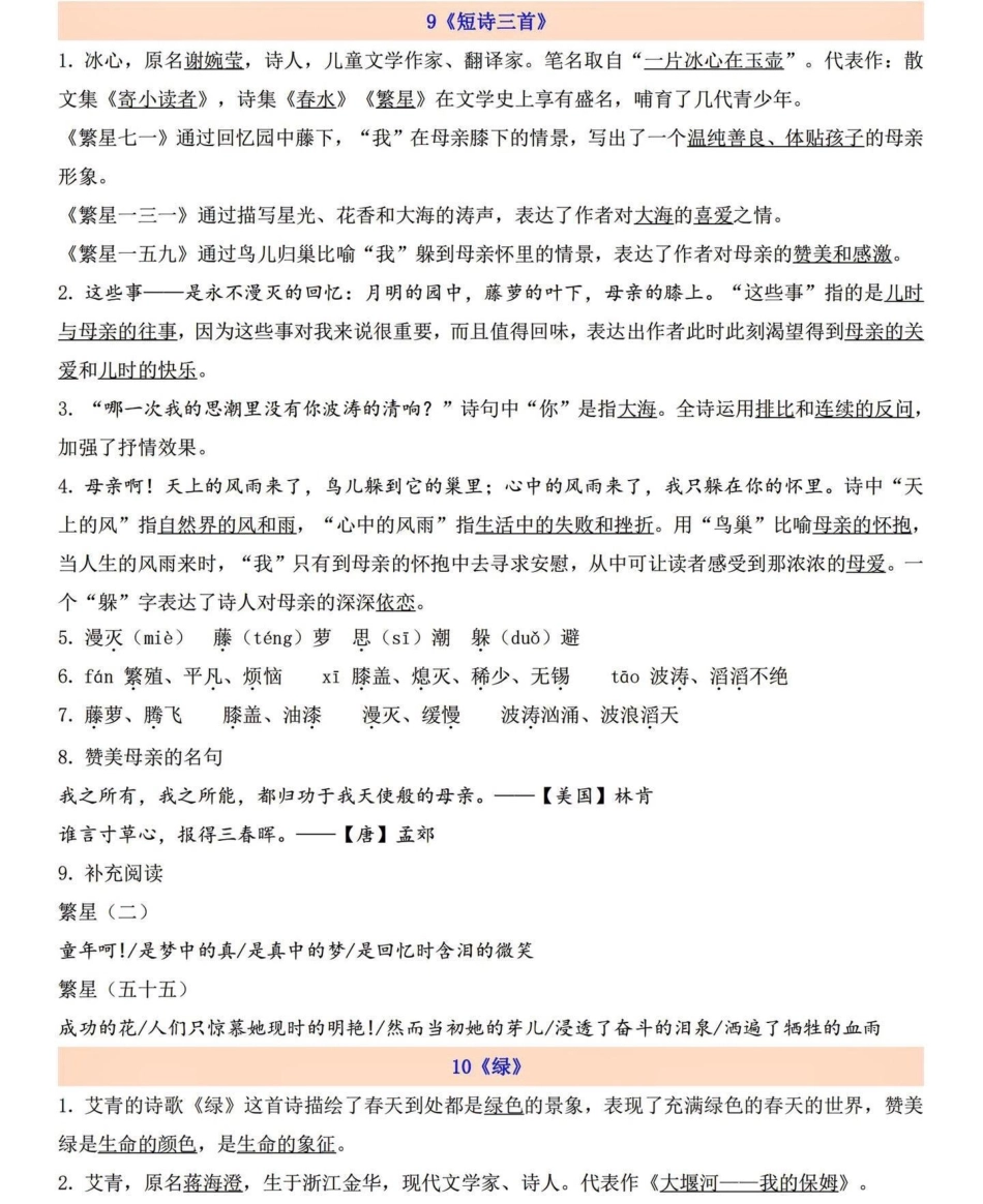 四年级下册语文第三、第四单元每课知识梳理。四年级下册语文第三单元和第四单元每课核心知识点梳理。篇幅有限不能完全展示。这些知识家长留给孩子们复习或者预习使用。重点哦！四年级下册语文 四年级语文下册 四年.pdf_第1页