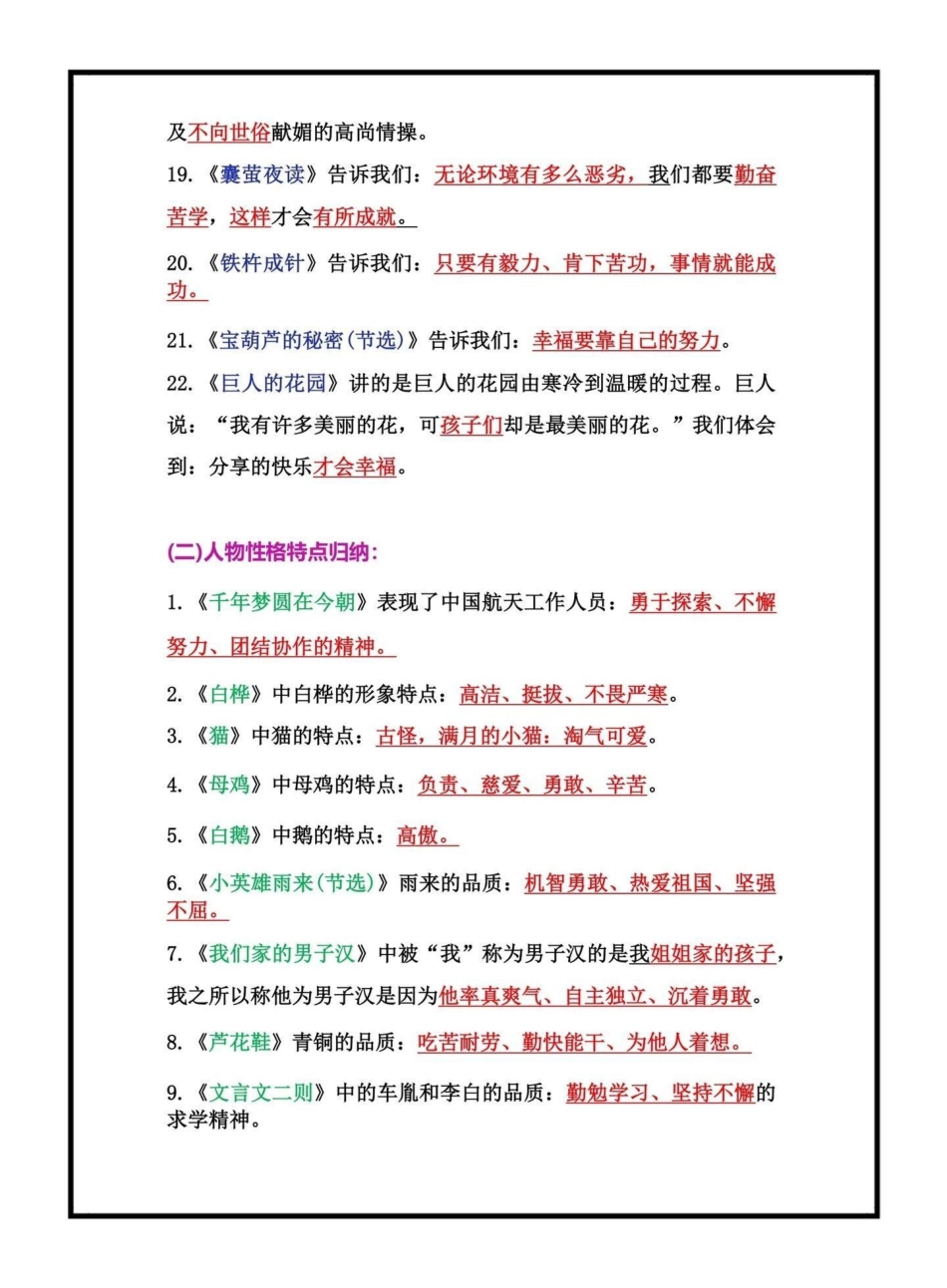 四年级下册重点知识点总结归纳。四年级下册重点知识点总结归纳，这些知识点都是考试常考必考，需要孩子去背去记，家长可以打印一份出来给小孩记一记小学语文 四年级语文 知识点总结 知识点分享.pdf_第3页