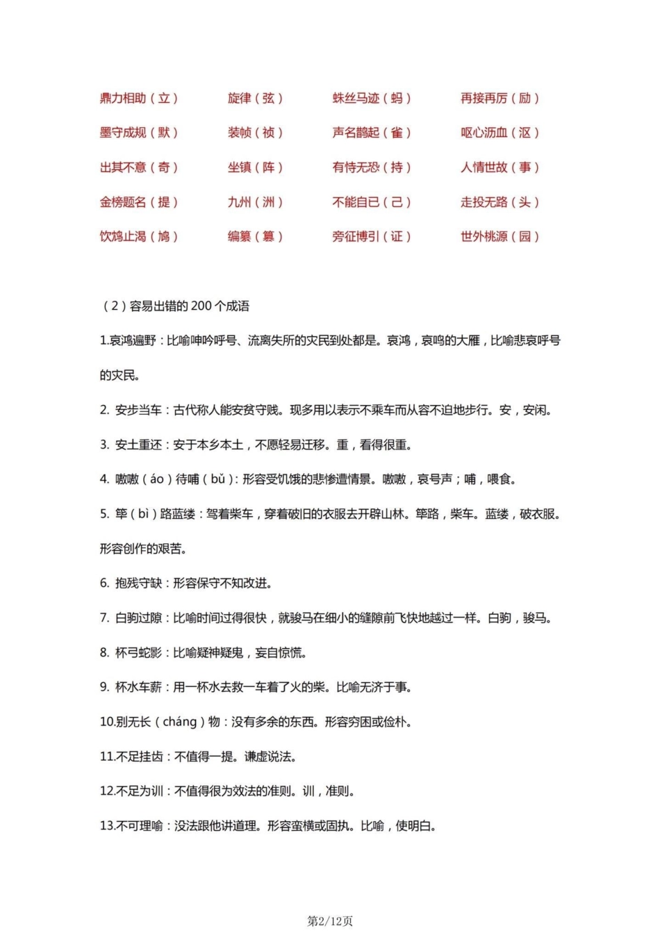 四年级语文基础字词积累一览表。小学语文四年级上册 四年级语文上册 四年级语文上册重点知识总结 四年级语文上册字词默写 四年级上册语文词语解释 - 副本.pdf_第2页