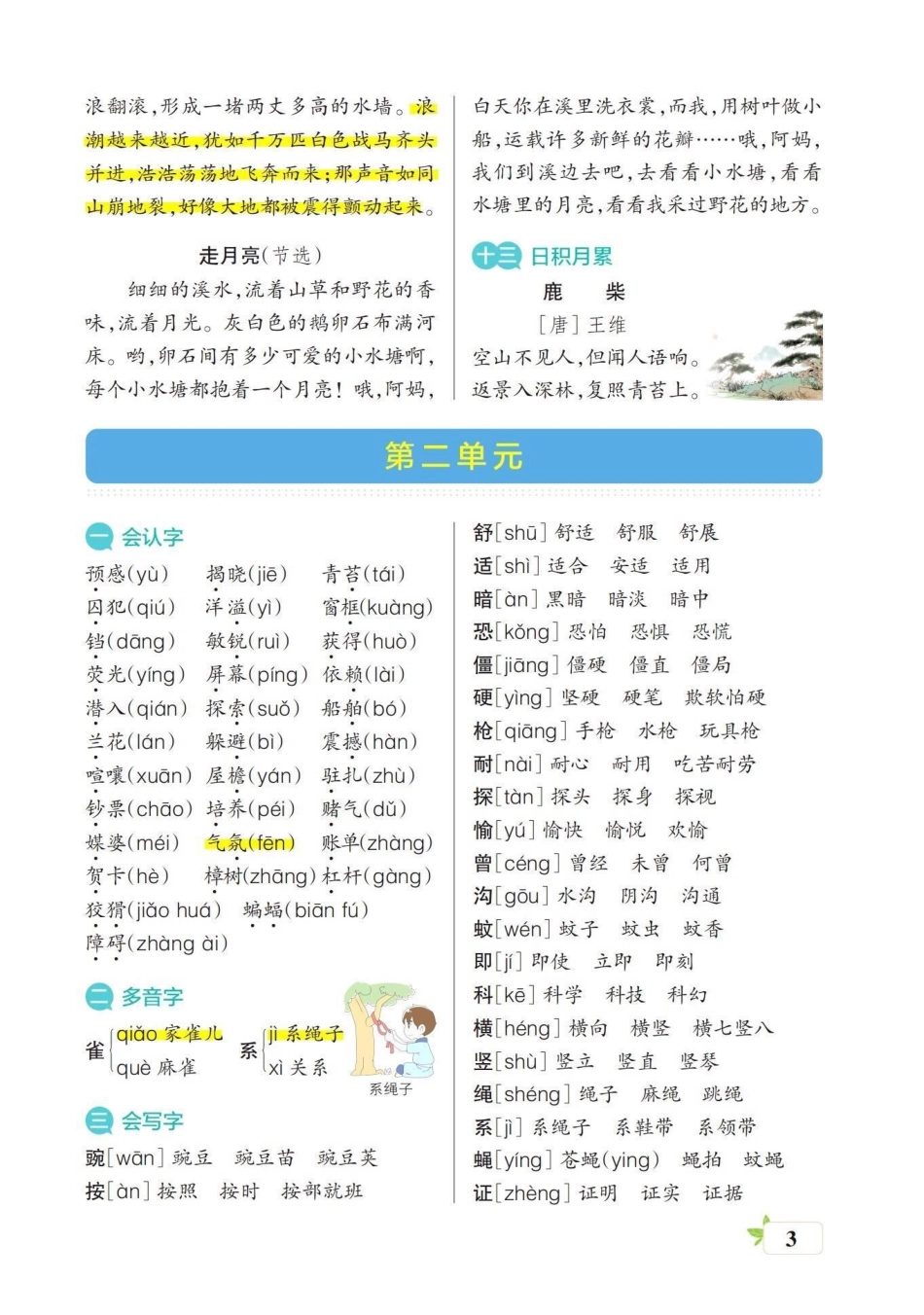 四年级语文上册1-8单元要点梳理。四年级语文上册知识梳理篇，可以现在预习，也可以到期中期末了复习。四年级语文上册 四年级语文上册知识点总结 四年级语文上册重点知识总结 四年级上册语文笔记 每课知识要点.pdf_第3页