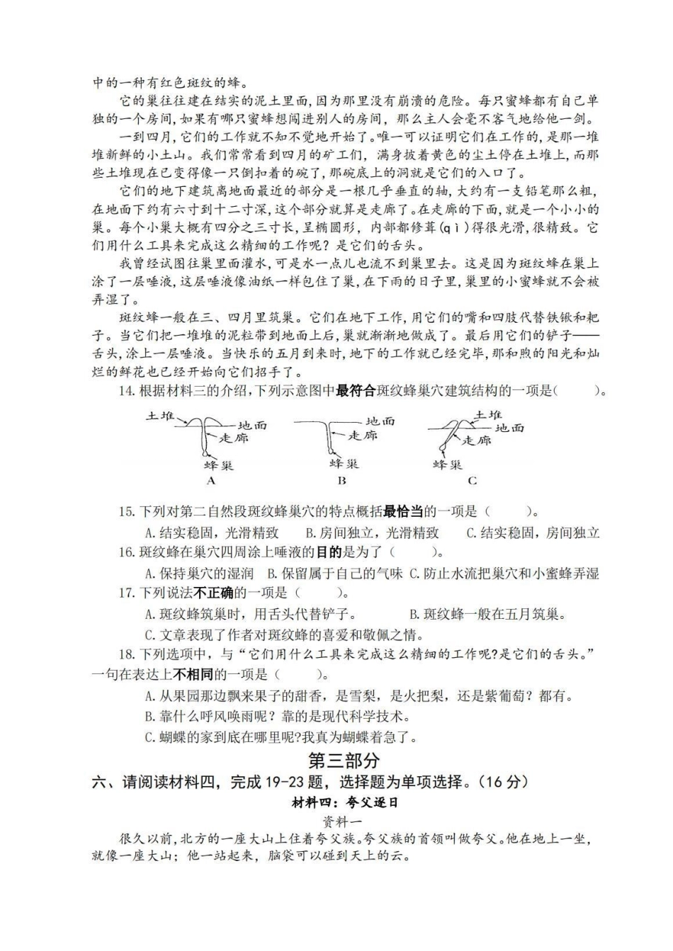 四上语文期末试卷7套四年级上册语文 四上语文期末.pdf_第3页