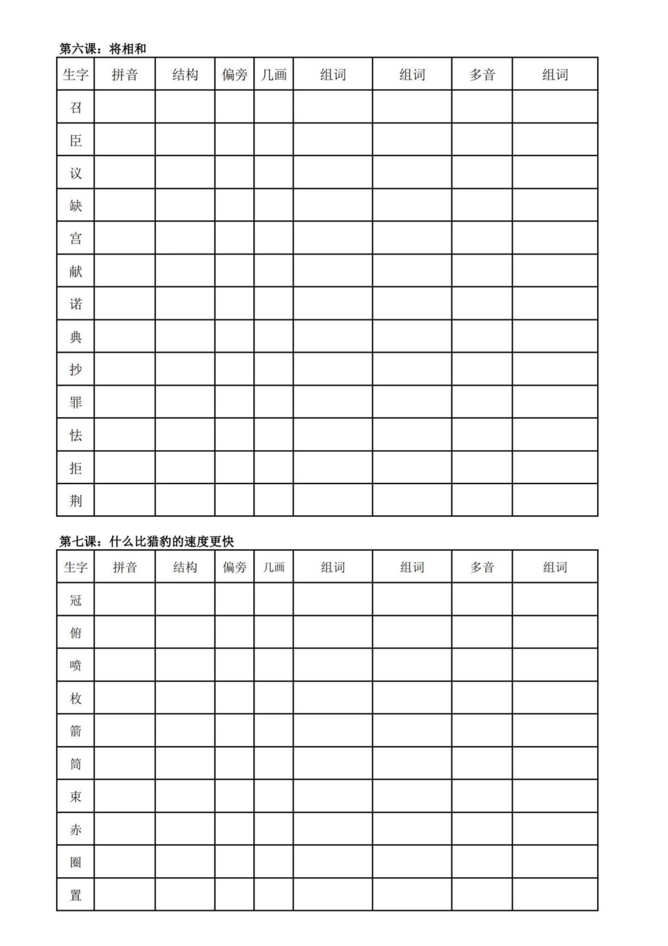暑假预习‼五年级上册语文生字预习单。暑假语文预习必备‼五年级上册语文生字预习单暑假预习 五年级上册语文 生字预习 生字预习卡 同步生字.pdf_第3页