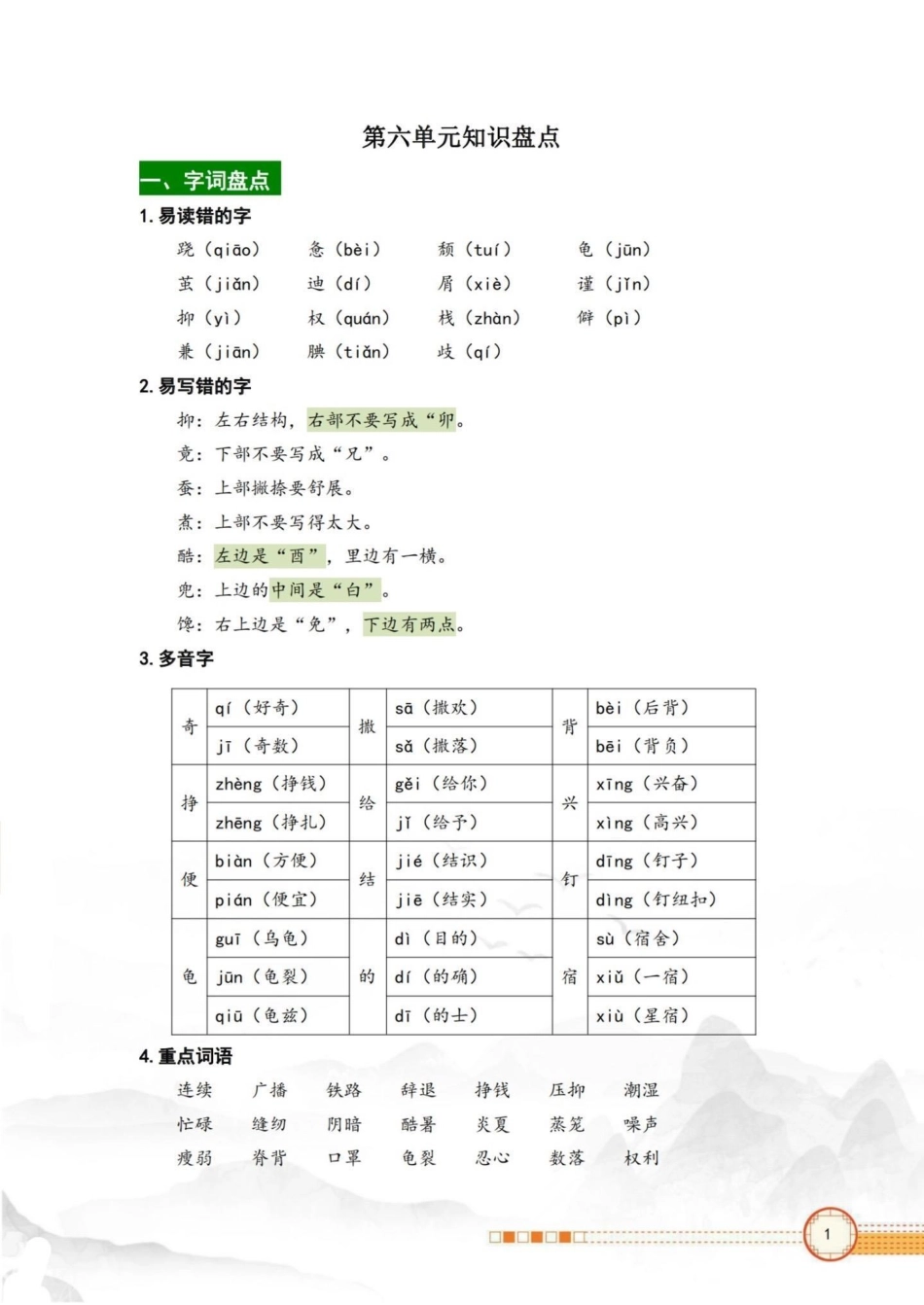 五年级上册语文第六单元知识总结五年级上册语文 语文第六单元 知识点总结 五年级语文知识点 学习资料分享.pdf_第2页