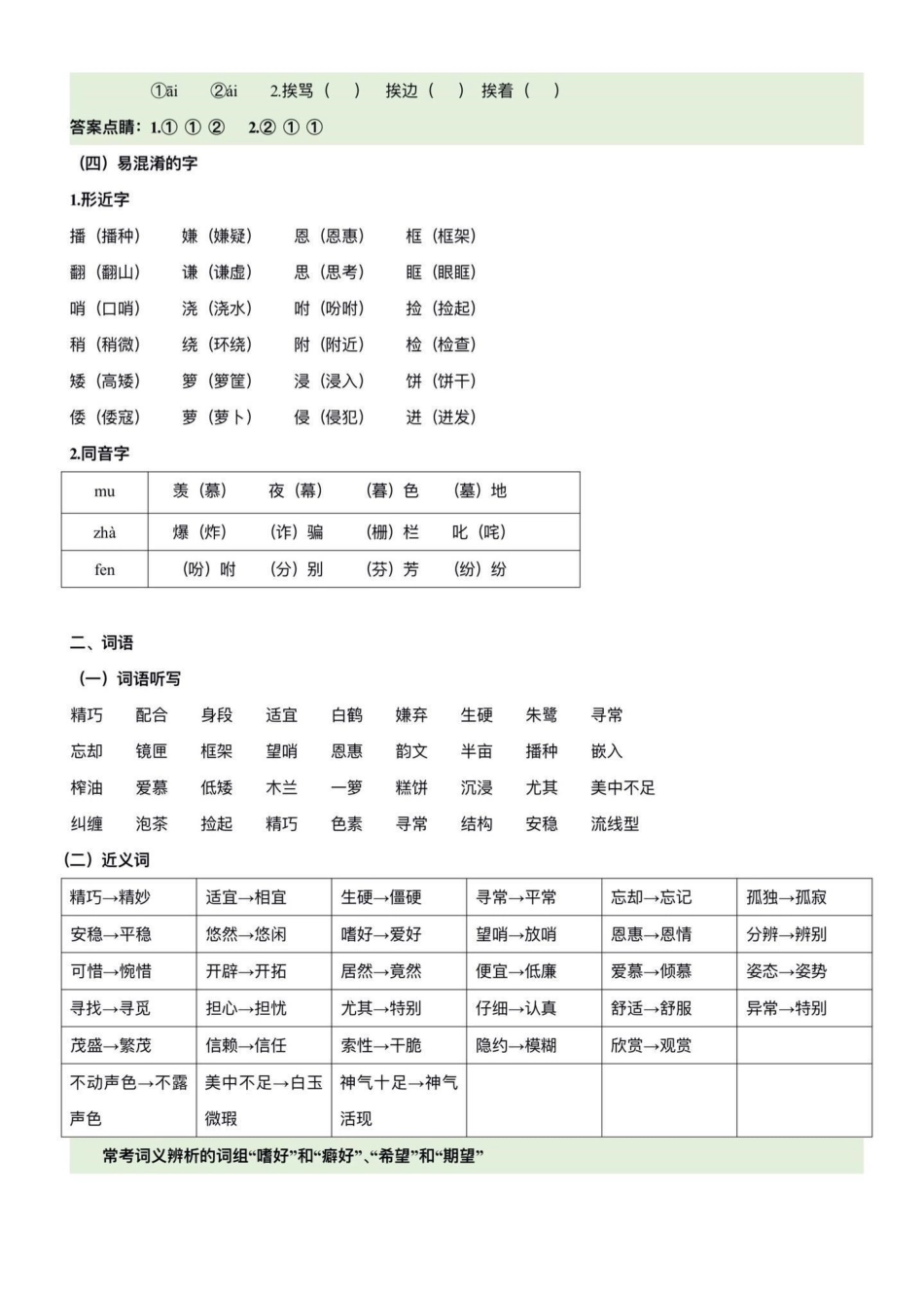 五年级上册语文期中复习1—2单元基础五年级上册语文 期中复习  语文期中考试复习重点 语文基础知识 学习资料分享.pdf_第3页