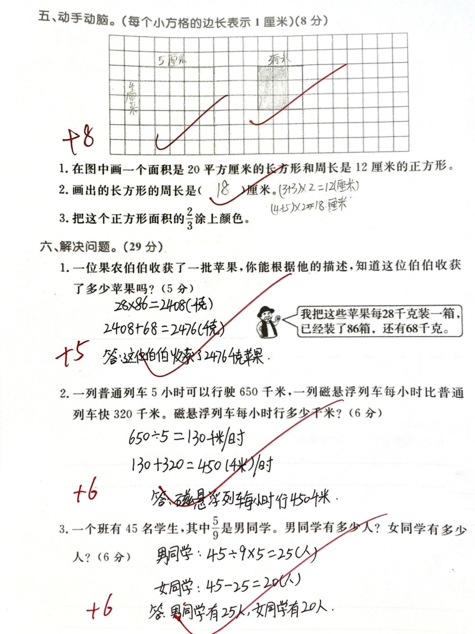 三年级下册数学苏教版期末真题卷。干货分享 教育 孩子教育 小学生 干货.pdf_第3页