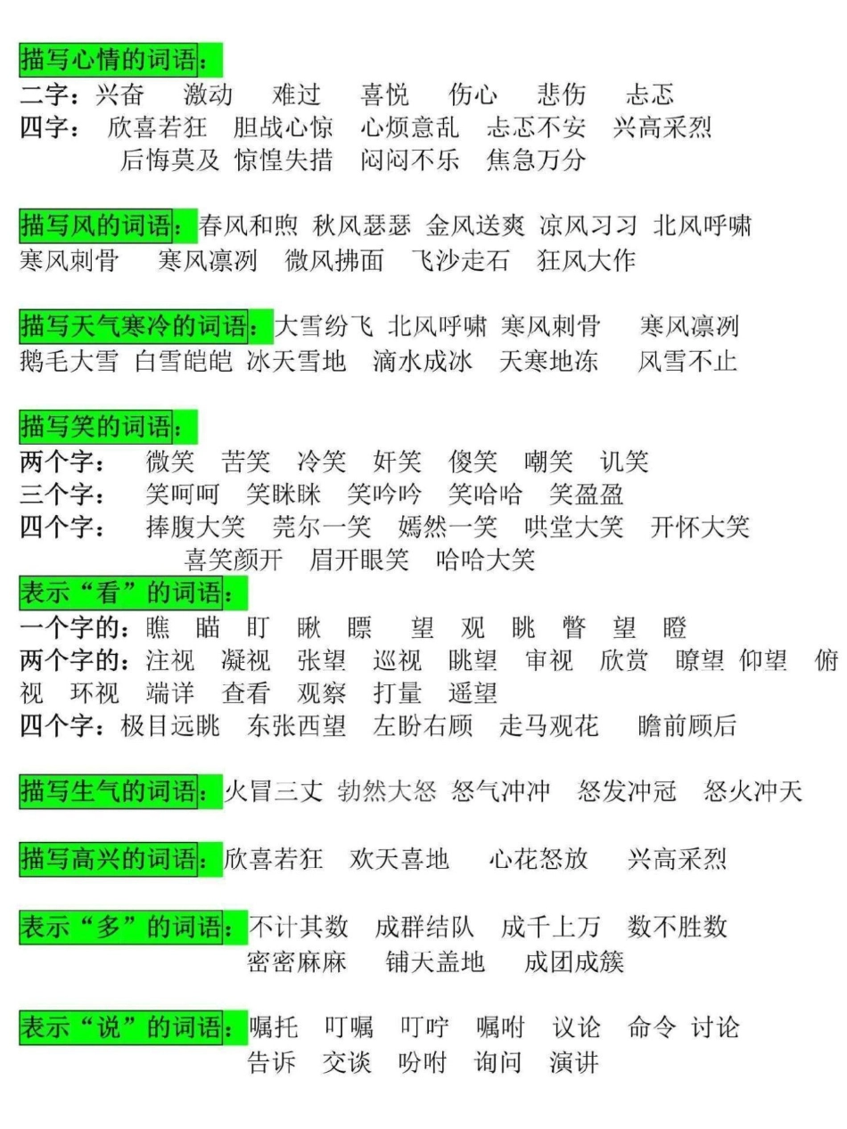 三年级下册语文寒假预习。这份三年级下册语文词语积累，寒假打印一份给孩子背一背三年级  三年级语文重点归纳 寒假来了 三年级语文.pdf_第1页