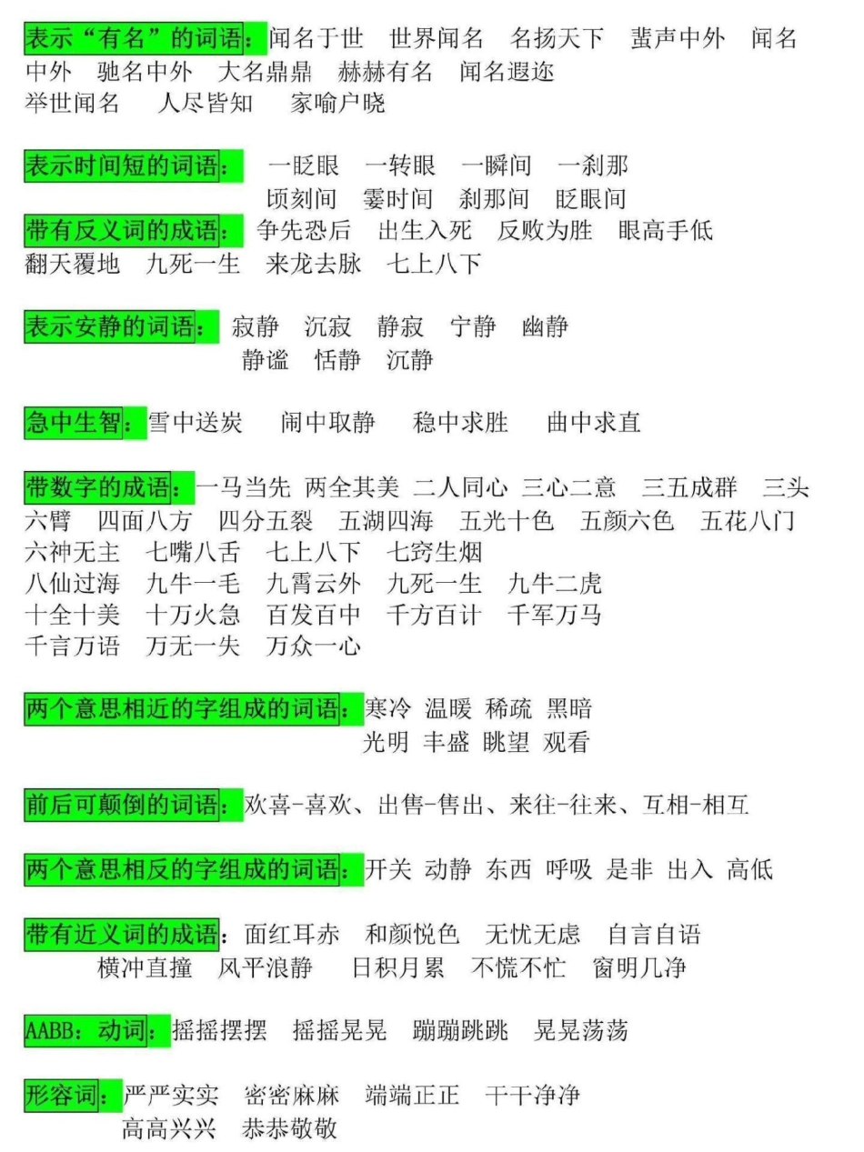 三年级下册语文寒假预习。这份三年级下册语文词语积累，寒假打印一份给孩子背一背三年级  三年级语文重点归纳 寒假来了 三年级语文.pdf_第2页