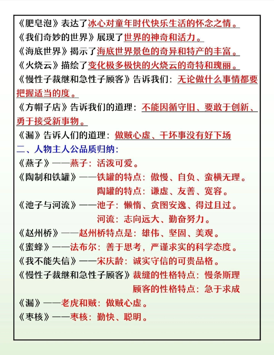 三年级下册语文每课重点知识整理小学语文 教育 三年级语文 学习 语文.pdf_第2页