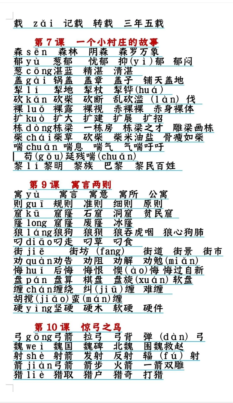 三年级下册语文生字组词。家长速收藏，方便以后学习哦！ 三年级 开学季 生字组词 必考考点 知识分享.pdf_第3页