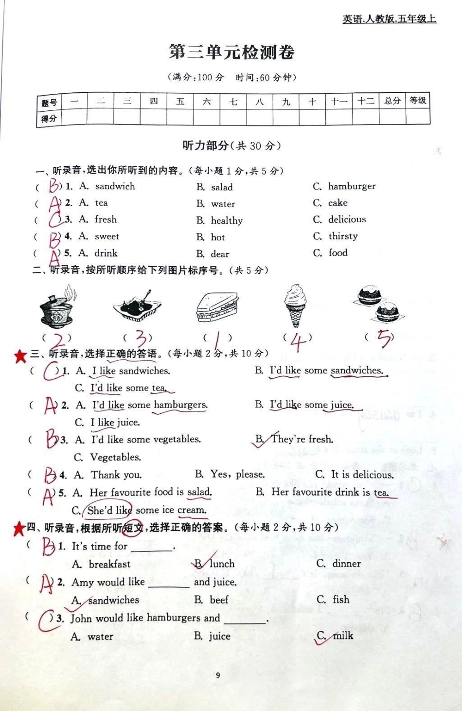 三年级英语第三单元测试卷。知识分享 英语 教育 干货 父母课堂.pdf_第1页