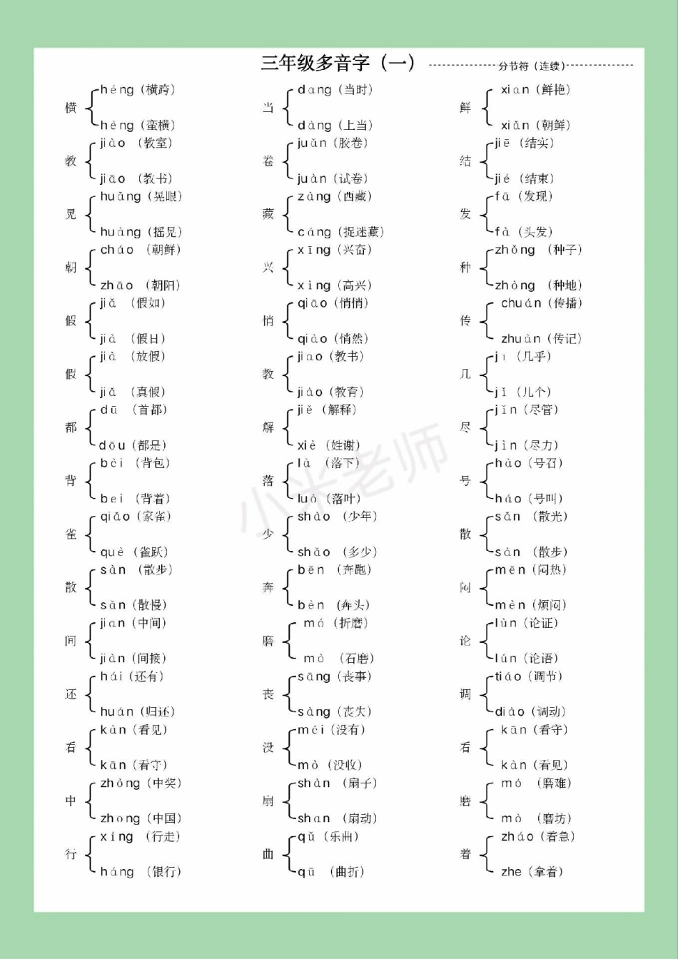 三年级语文多音字 家长为孩子保存学习.pdf_第2页